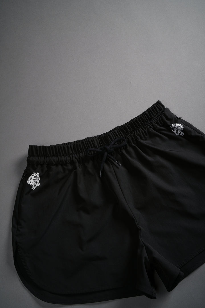 Dual Wolf Nadia Track Shorts in Black