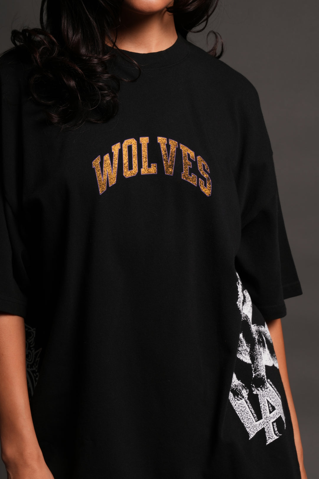 La Has Your Back Premium Oversized Tee in Black
