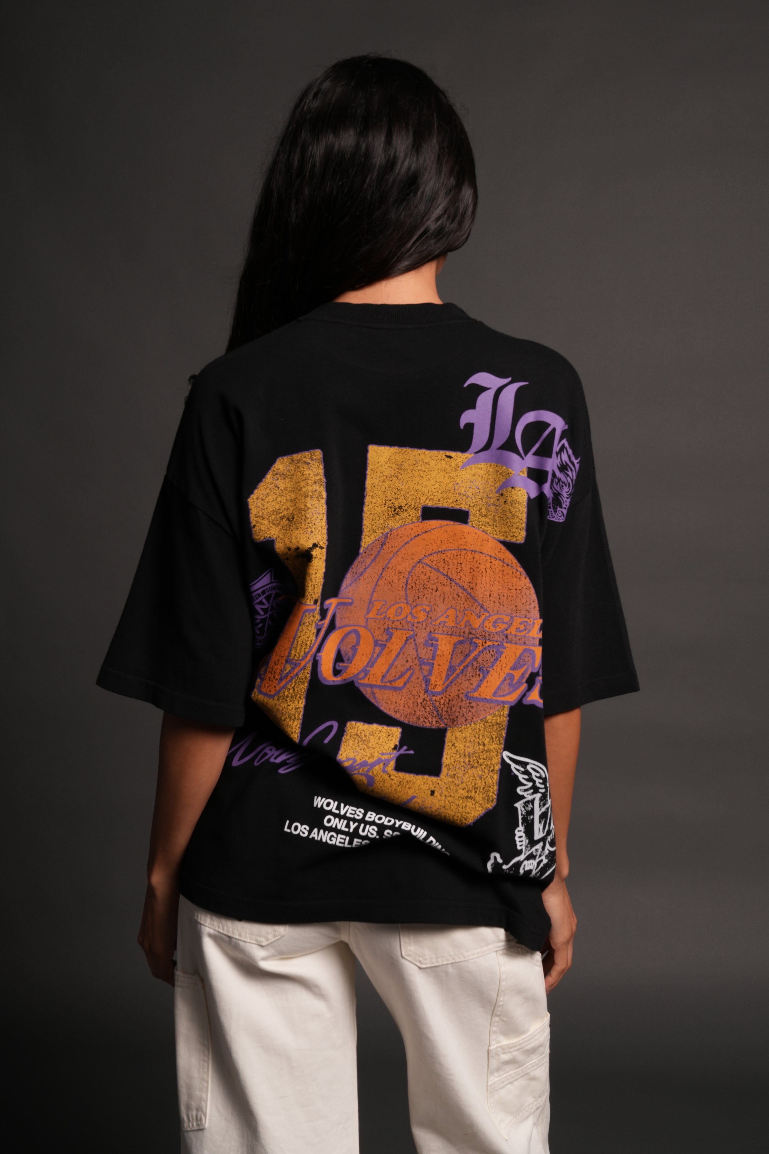 La Has Your Back Premium Oversized Tee in Black