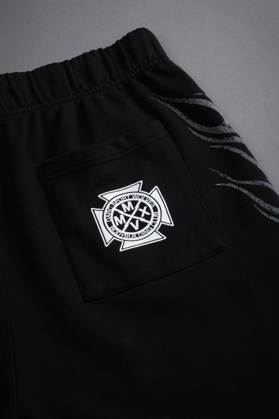 Race Inferno Grunge Oversized Raw Hem Post Lounge Sweat Shorts in Black