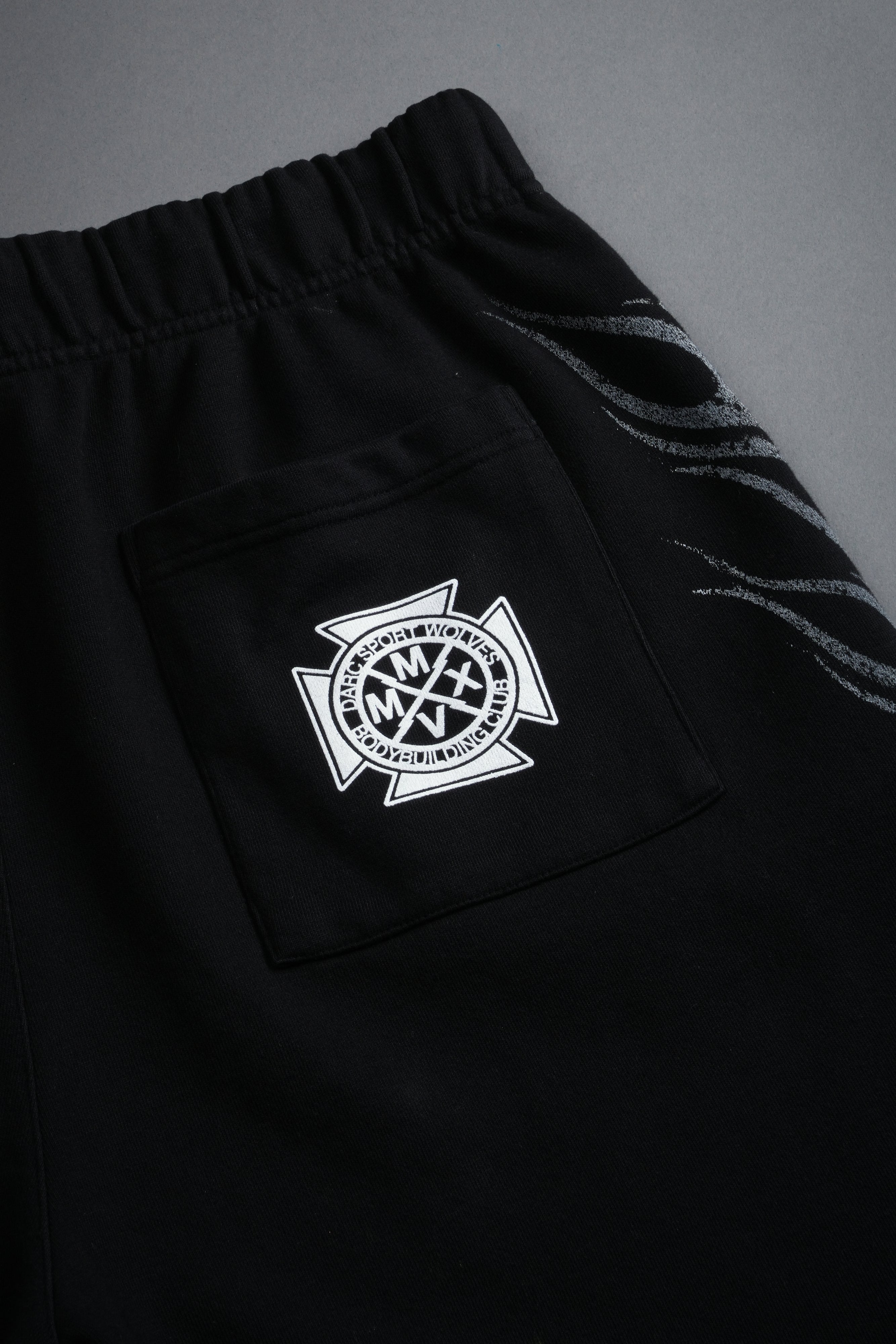Race Inferno Grunge Oversized Raw Hem Post Lounge Sweat Shorts in Black