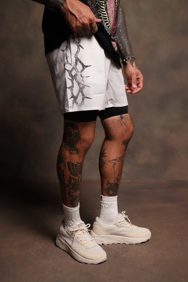 Thorn Corazon Compression Shorts In Cream