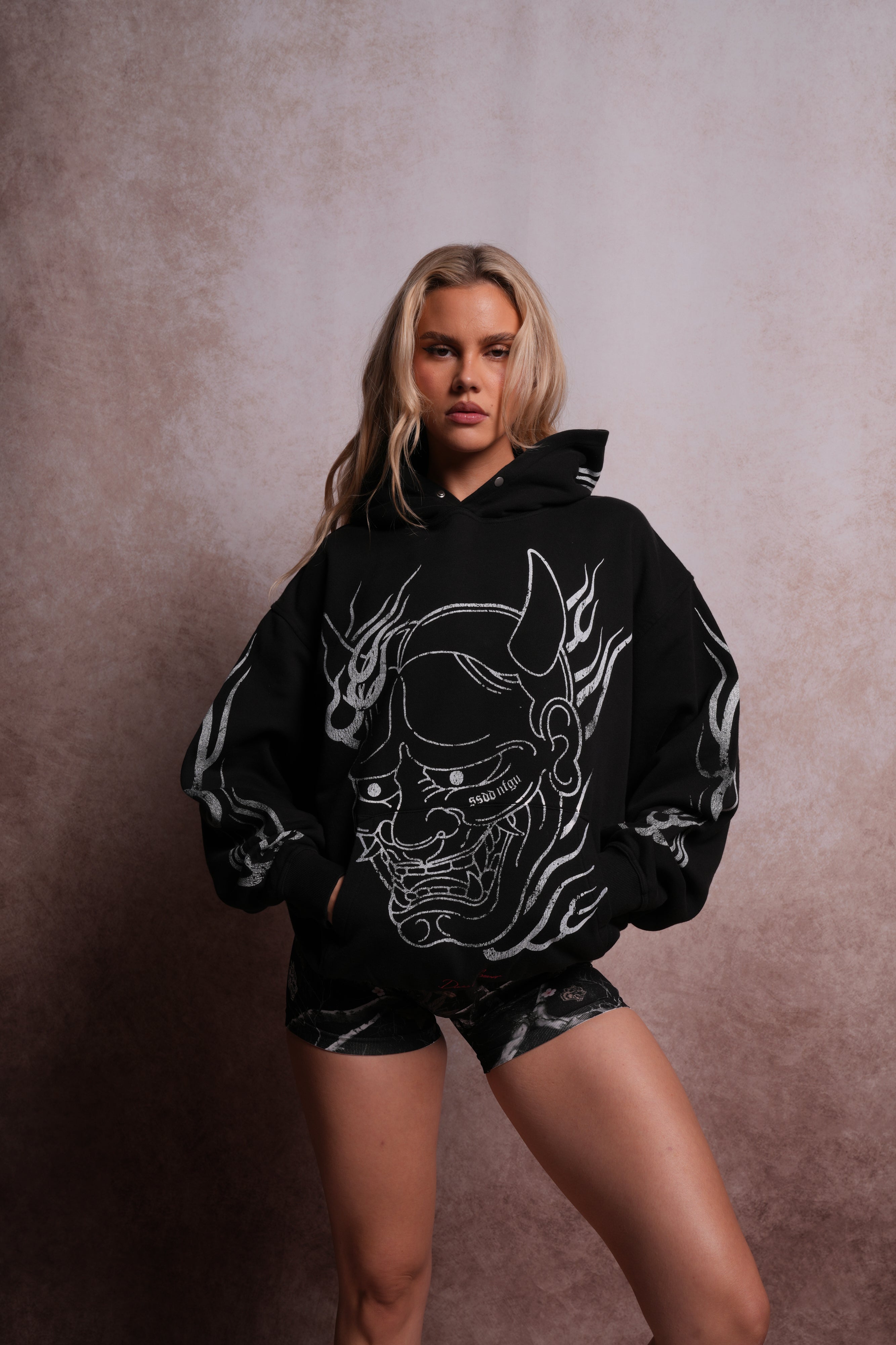 Oni Fire "Pierce" Hoodie in Black