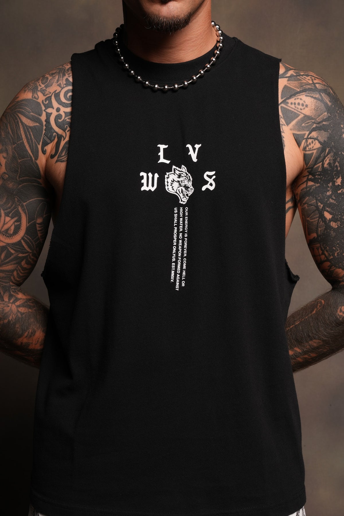 Dama De Las Rosas Tommy Muscle Tee In Black