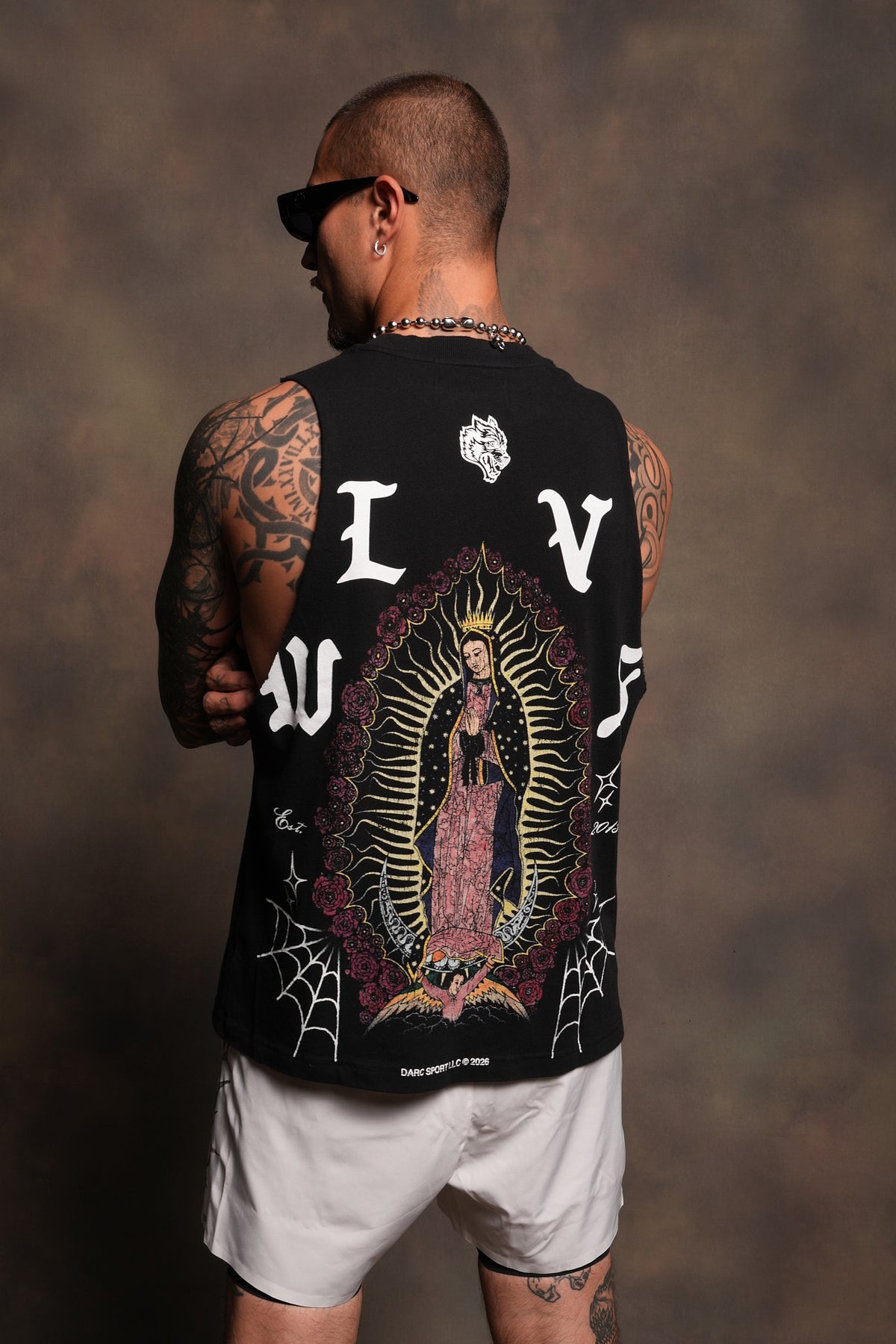 Dama De Las Rosas Tommy Muscle Tee In Black