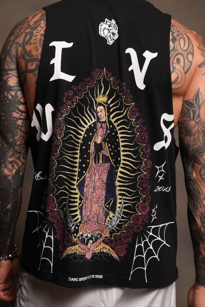 Dama De Las Rosas Tommy Muscle Tee In Black