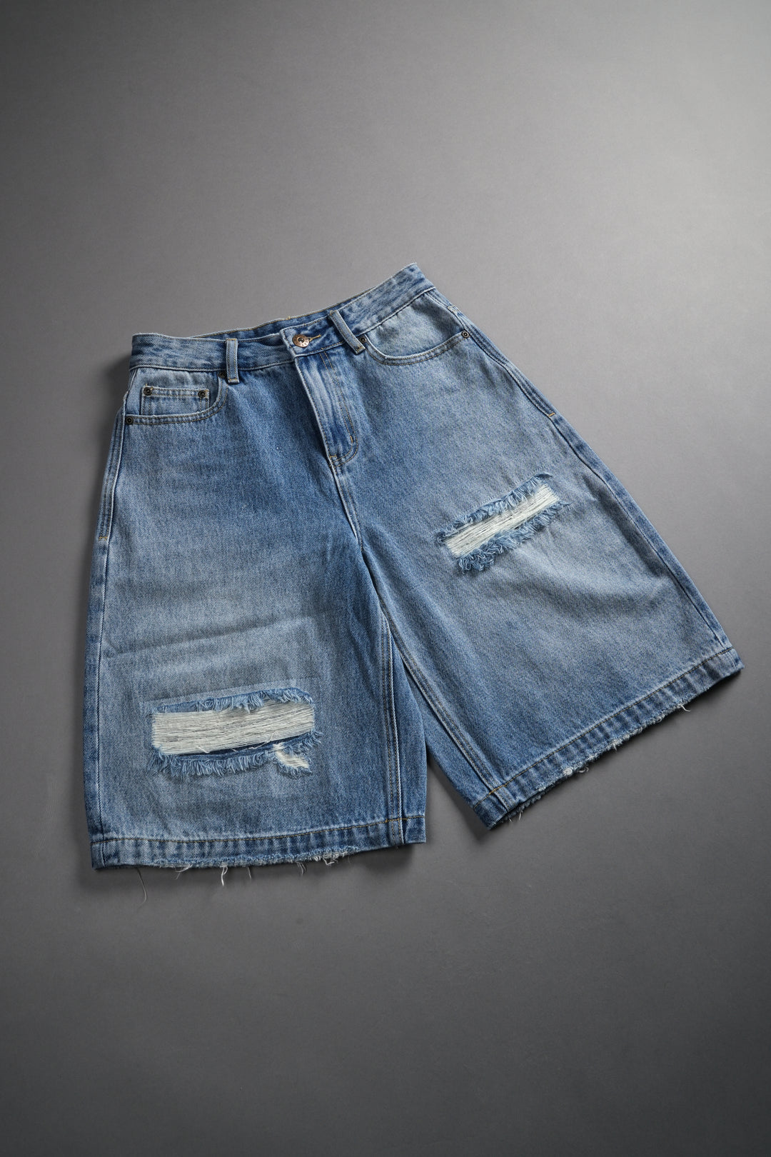 Wolf Chopper Seline Denim Shorts in Light Wash