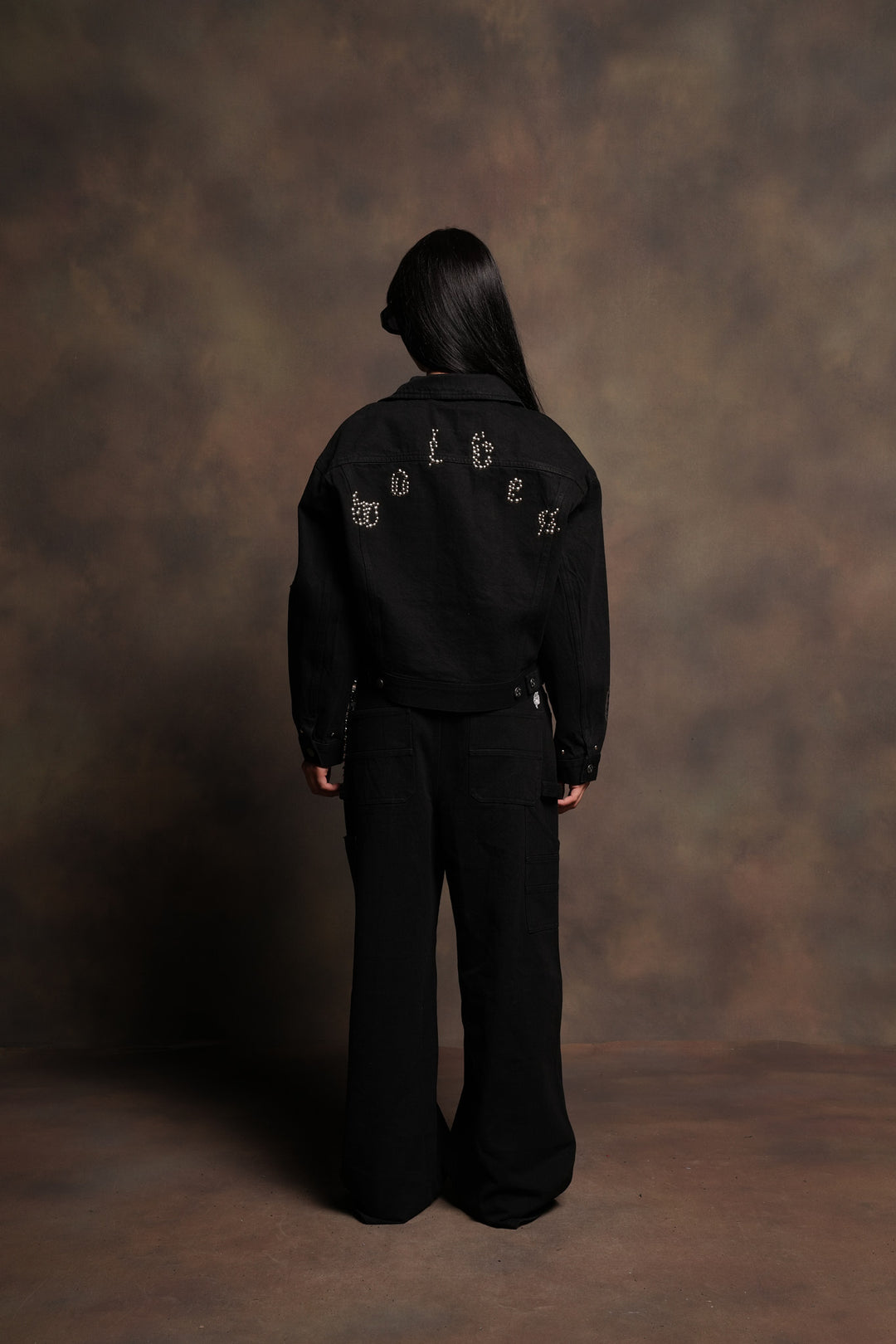Wolves Pyramid She American Denim Jacket In Black