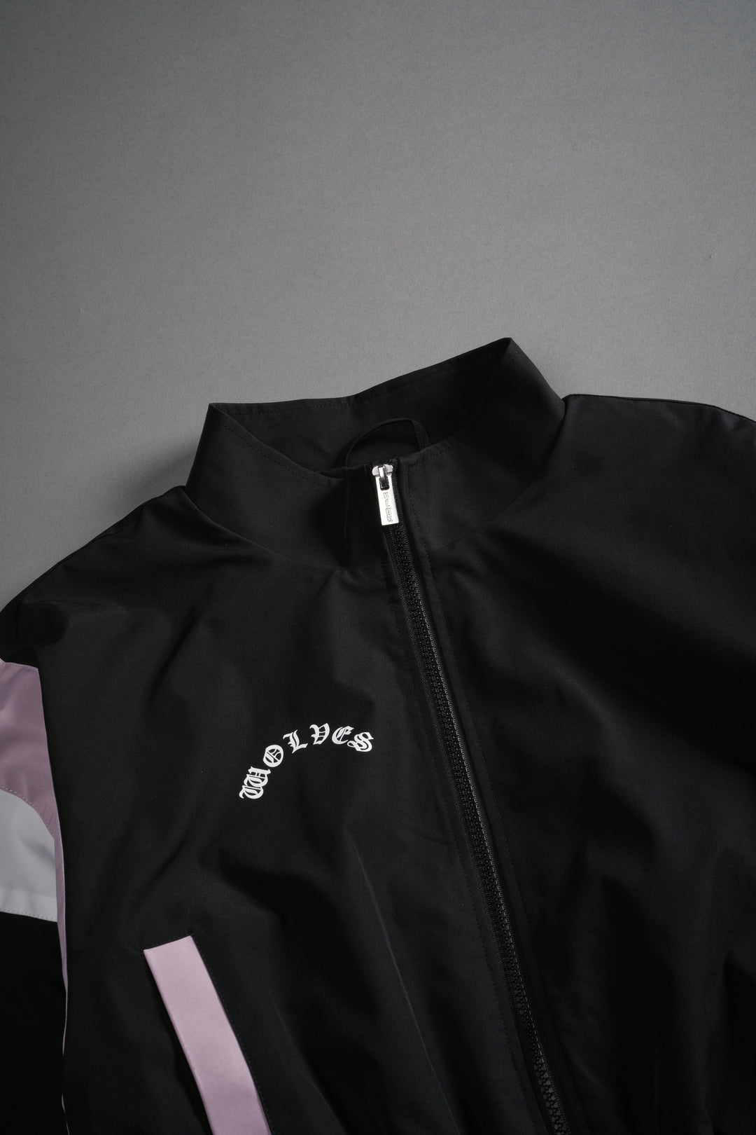 Death Becomes Her Nadia Track Jacket in Black/Purple Smoke/White