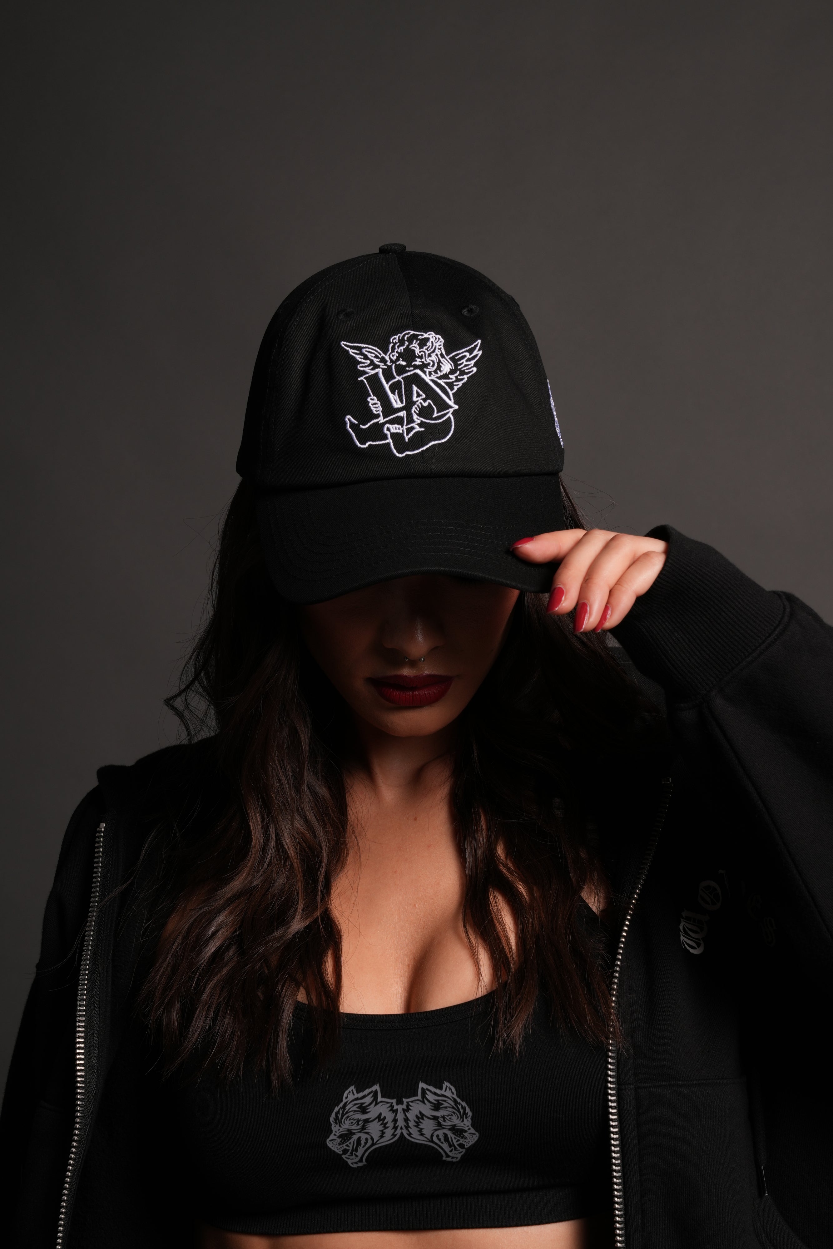 La Cherub Dad Hat (V2) in Black