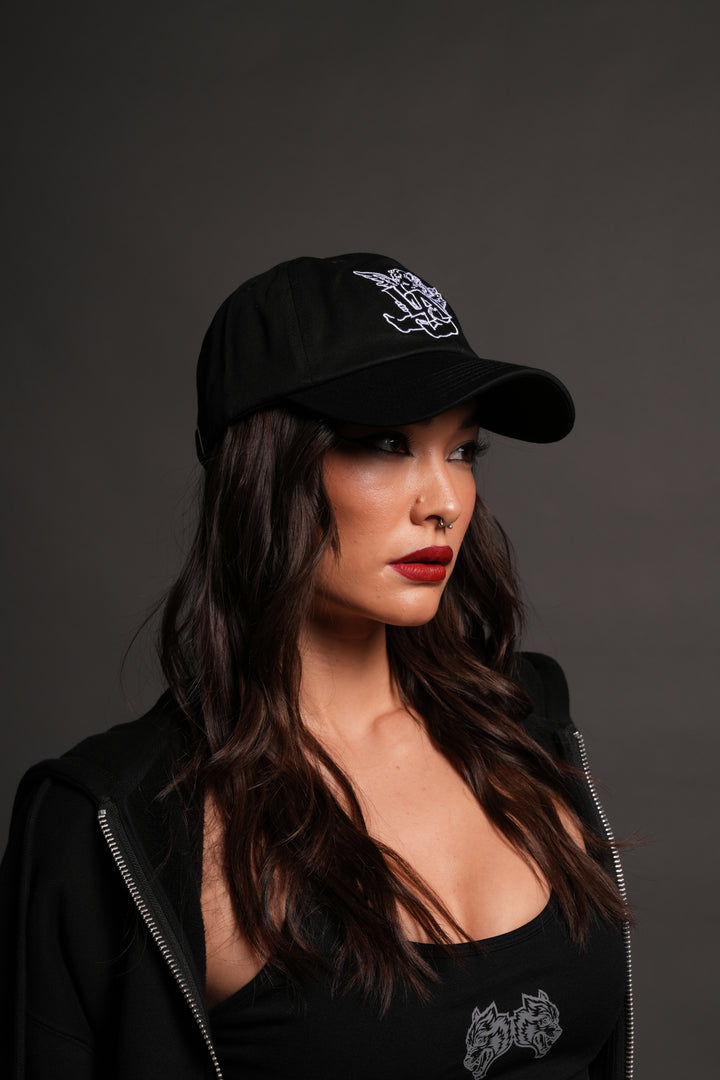 La Cherub Dad Hat (V2) in Black