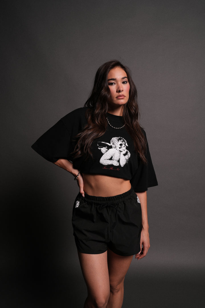 Fallen Halo Oversized "Premium" Unisex Tee in Black