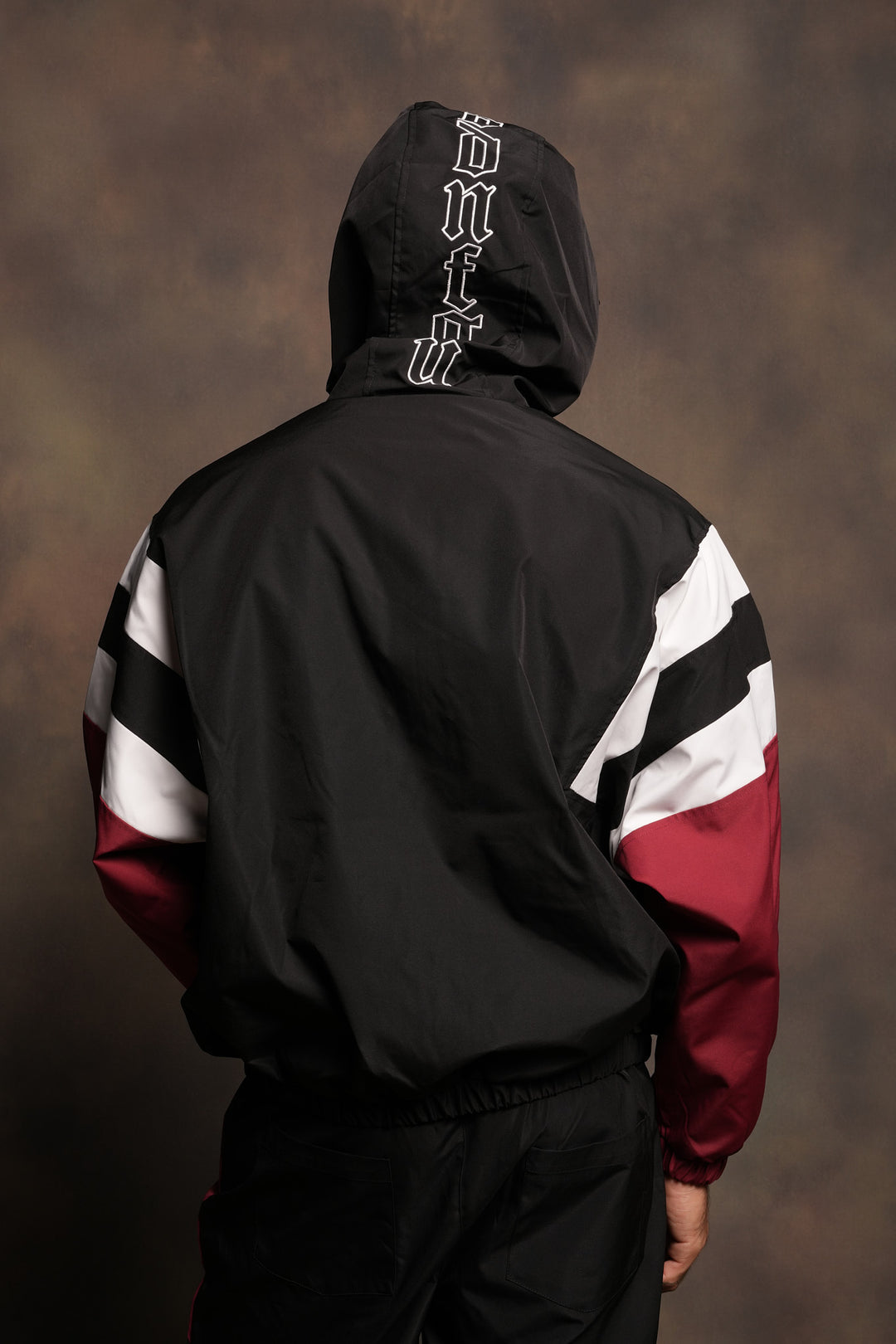 Lobo Chopper Brolic Track Jacket In Black/Cherry Red