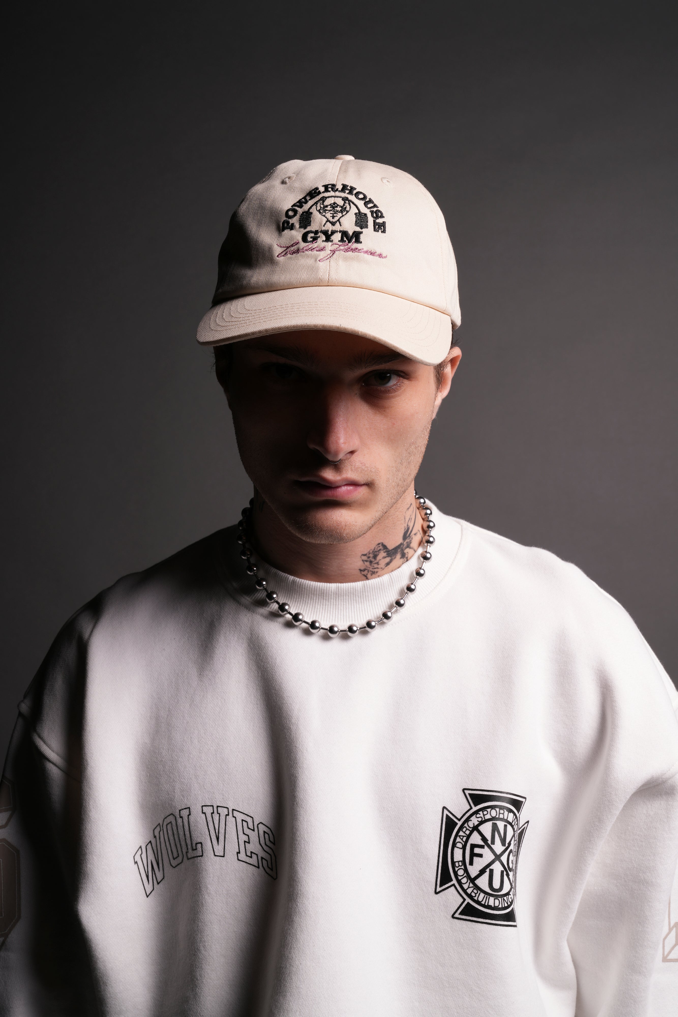 Powerhouse Of The Wolves Forever Dad Hat V2 in Cream