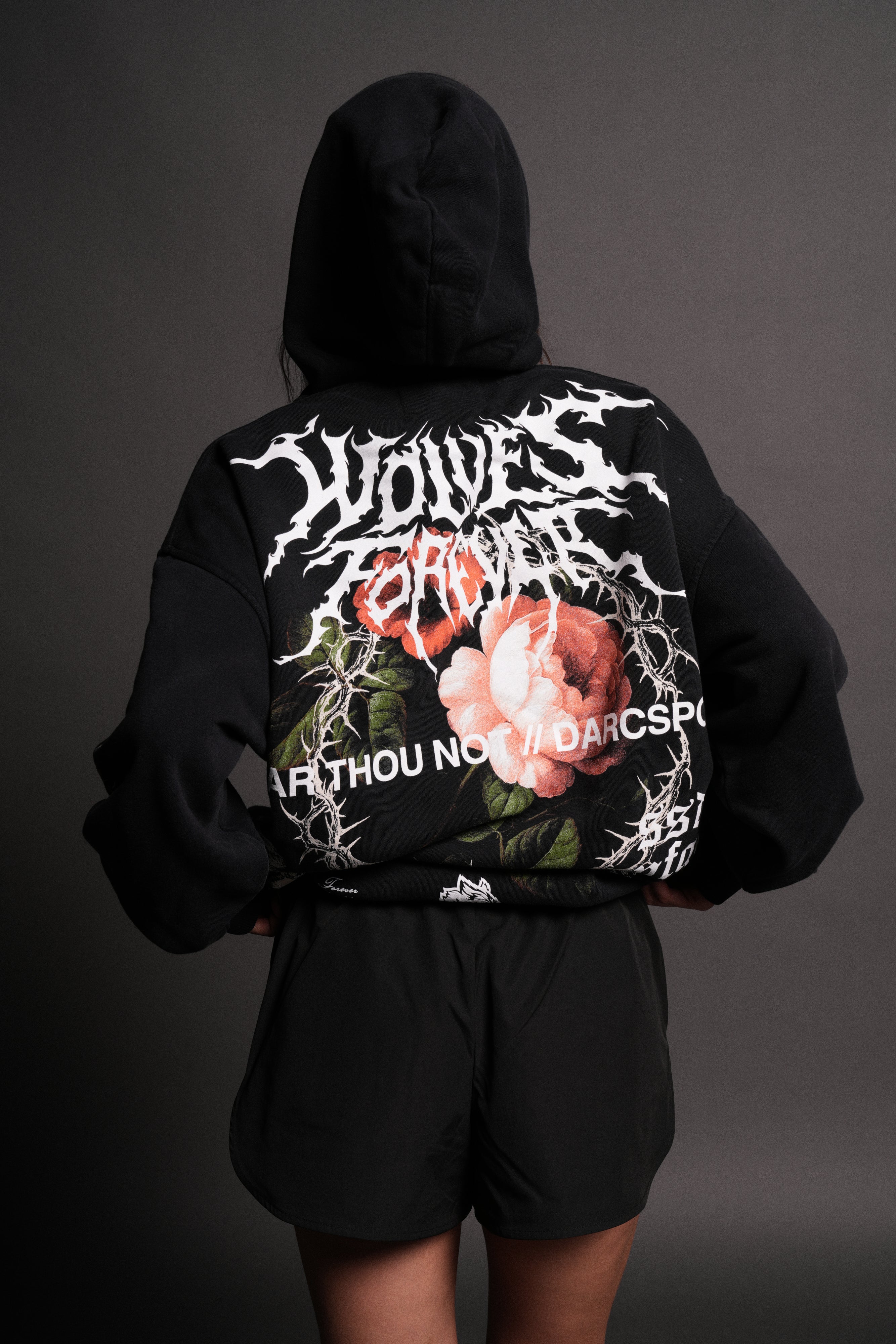 Our Virtue Unisex "Bishop" Hoodie in Black Driftwash