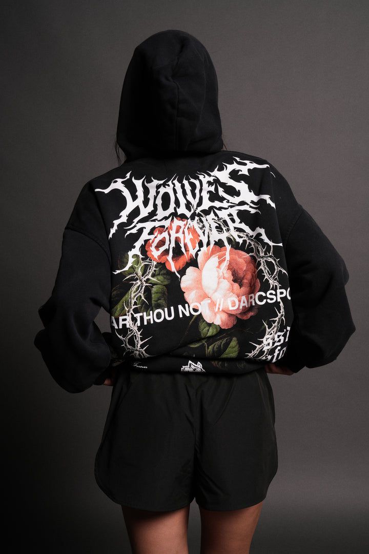 Our Virtue Unisex "Bishop" Hoodie in Black Driftwash