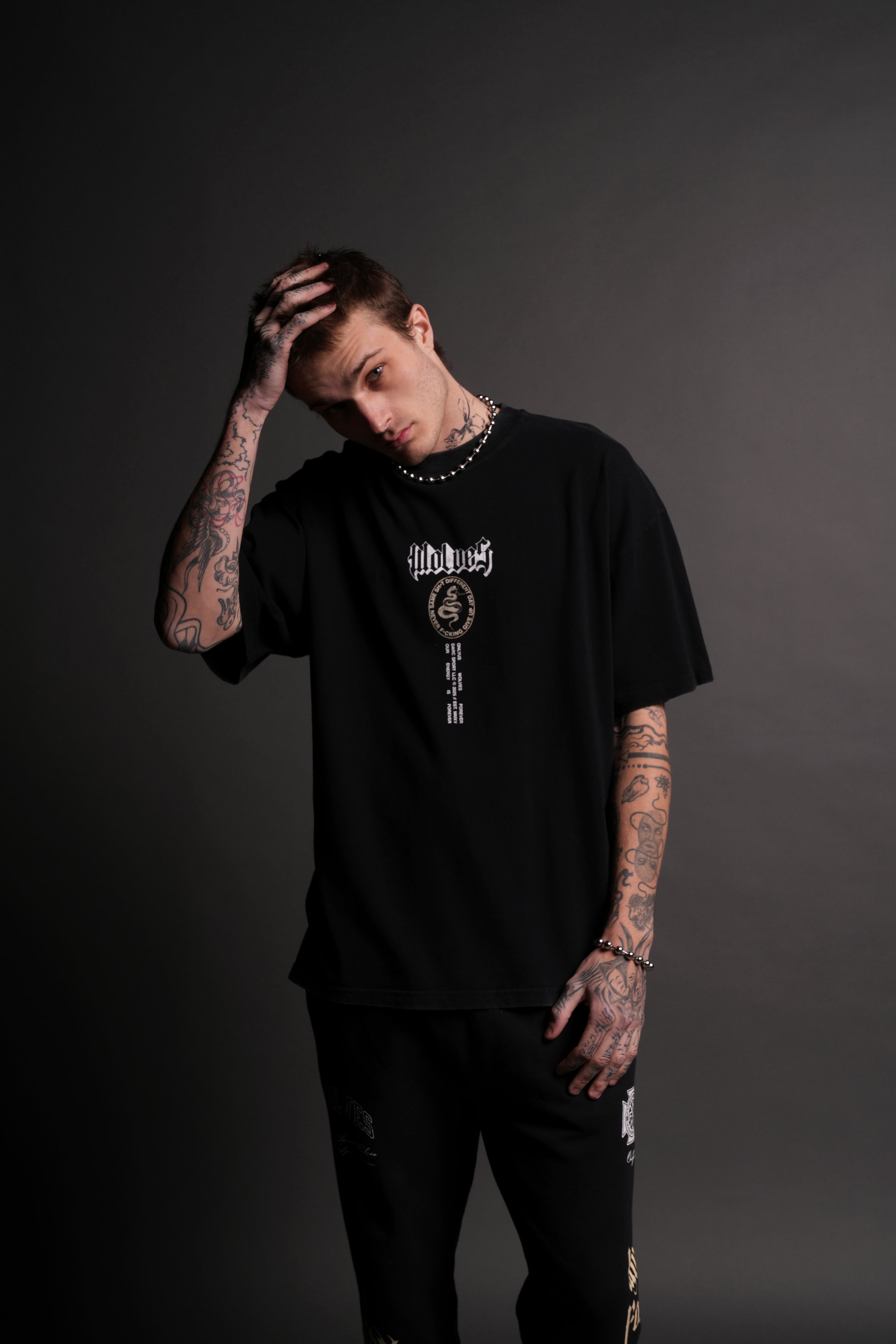 Wolves Club Forever "Premium" Oversized Tee in Black