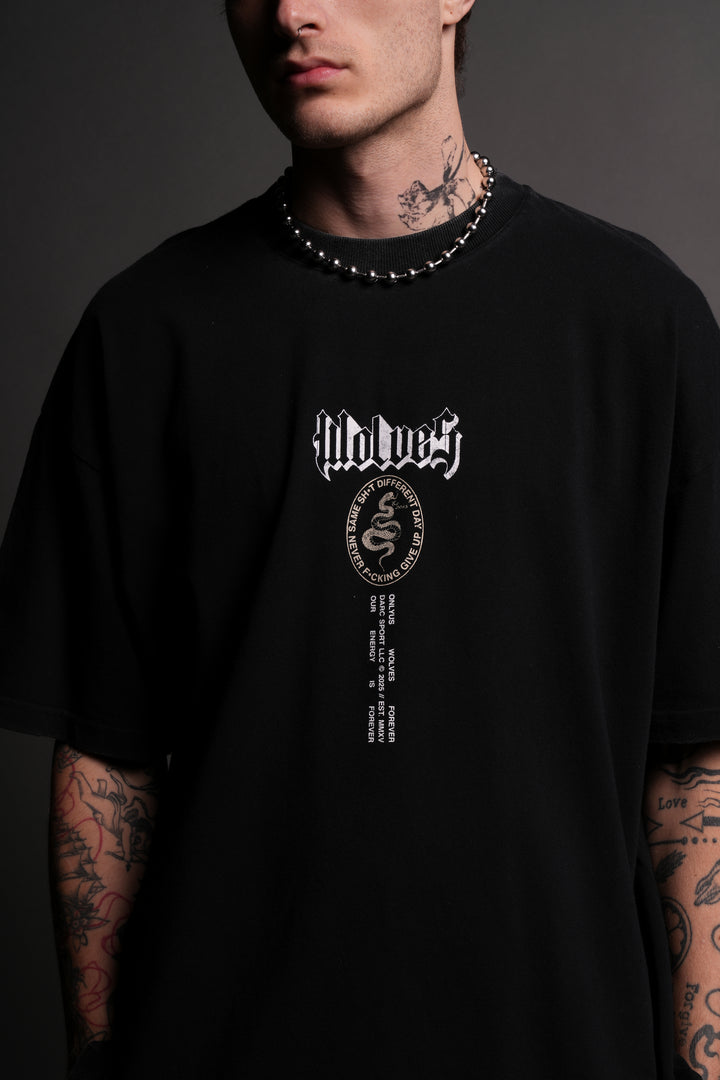 Wolves Club Forever "Premium" Oversized Tee in Black