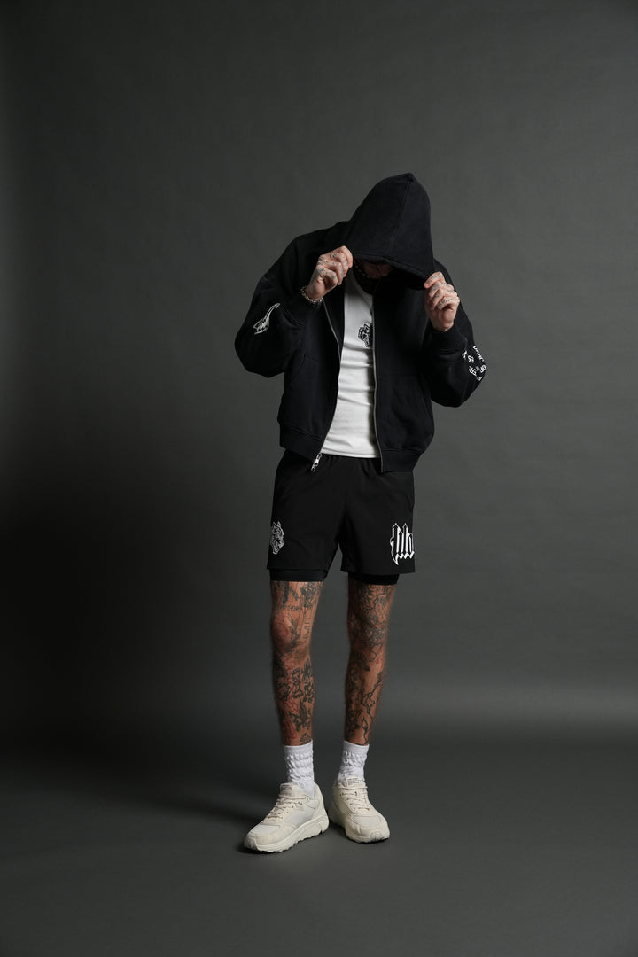 Boba Fett Vex Double Zip Hoodie in Black Drift Wash