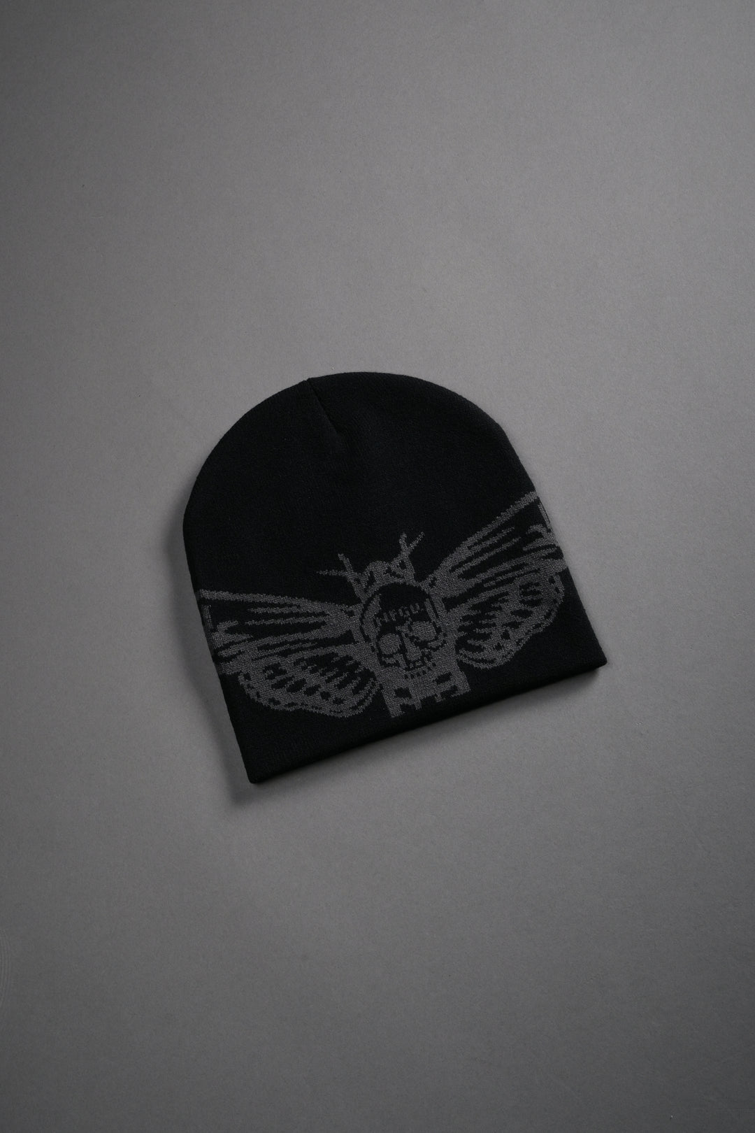 Moth Kanji Cap Beanie in Black