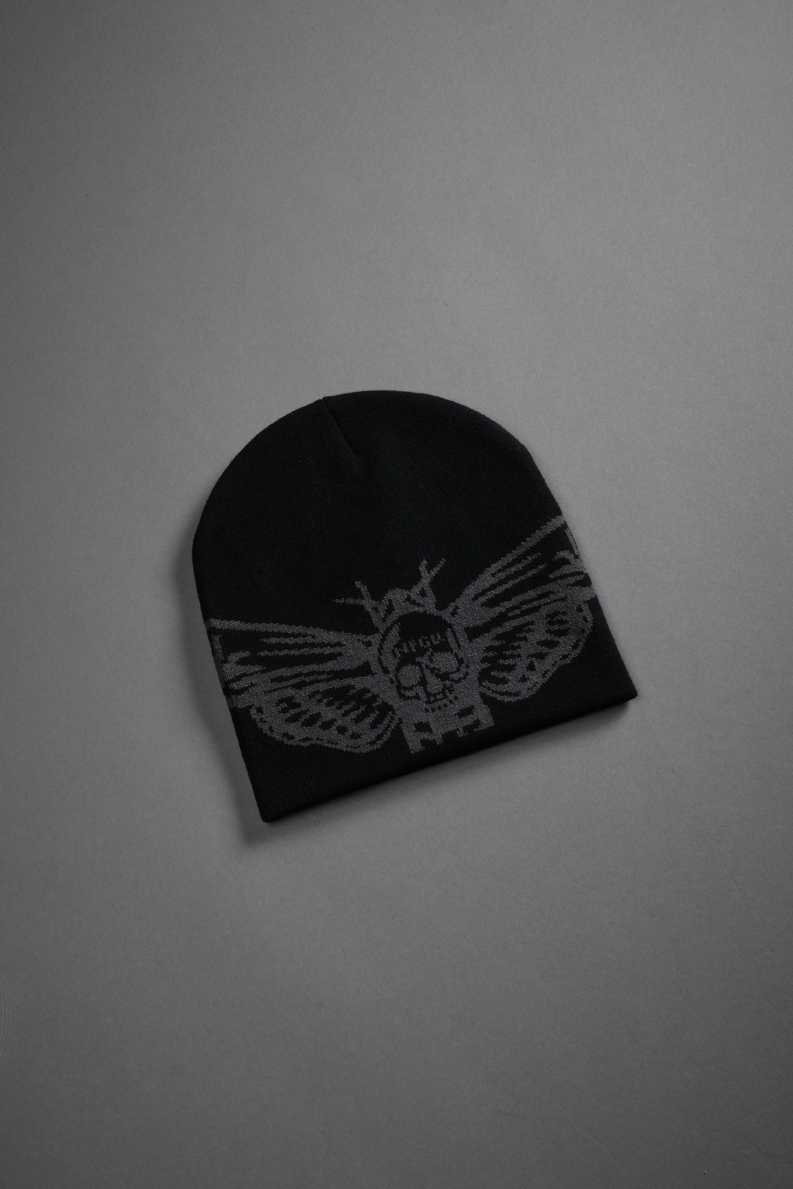 Moth Kanji Cap Beanie in Black