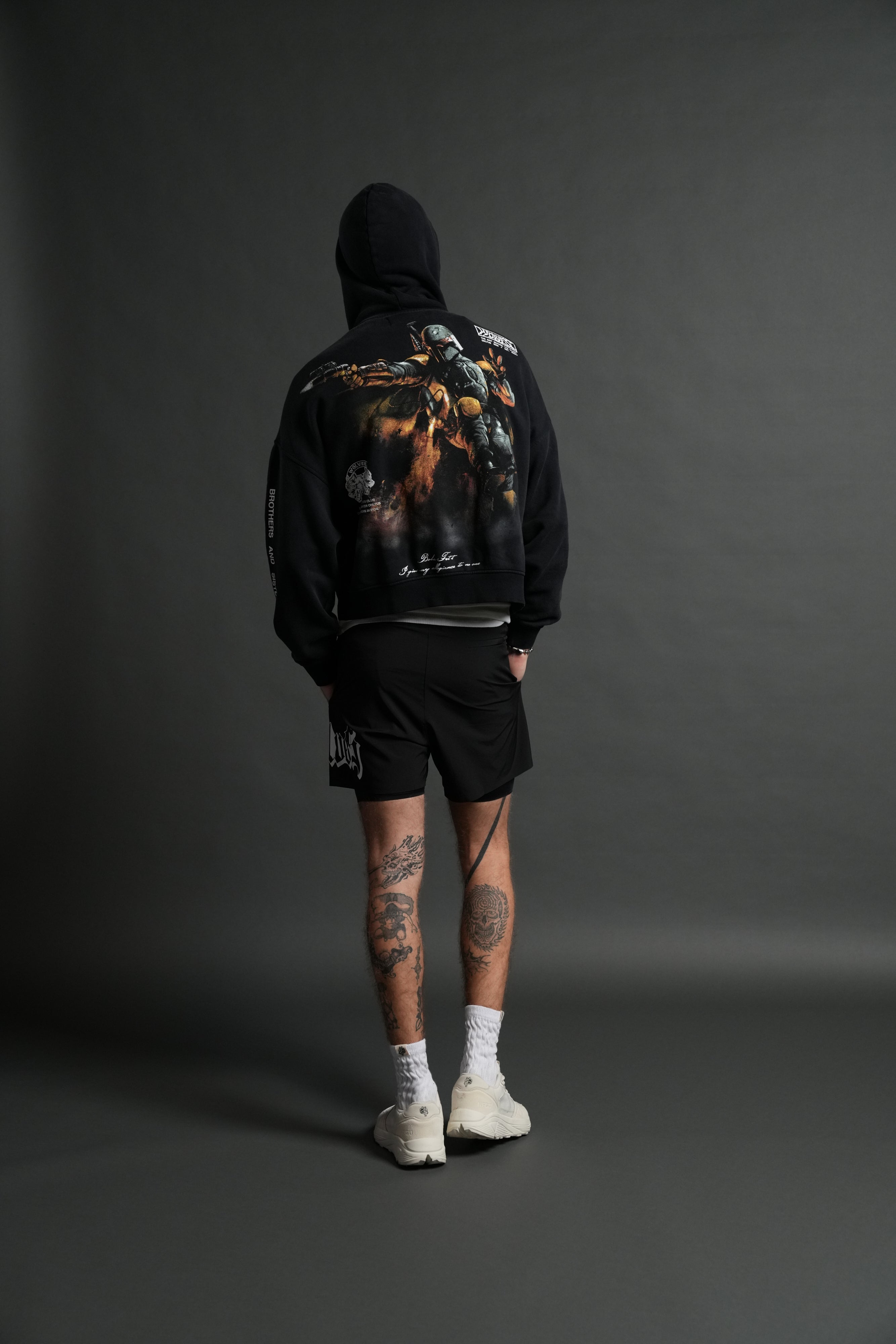 Boba Fett Vex Double Zip Hoodie in Black Drift Wash