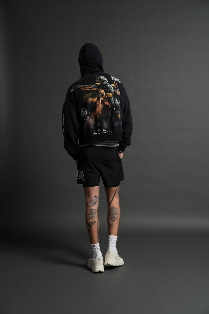 Boba Fett Vex Double Zip Hoodie in Black Drift Wash