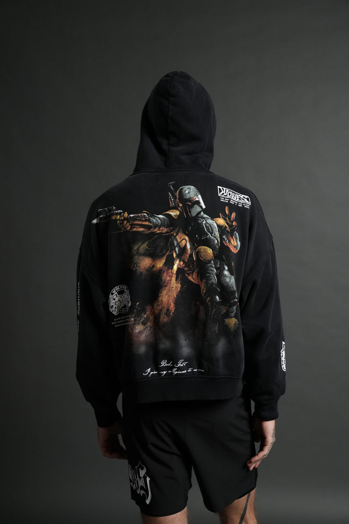 Boba Fett Vex Double Zip Hoodie in Black Drift Wash