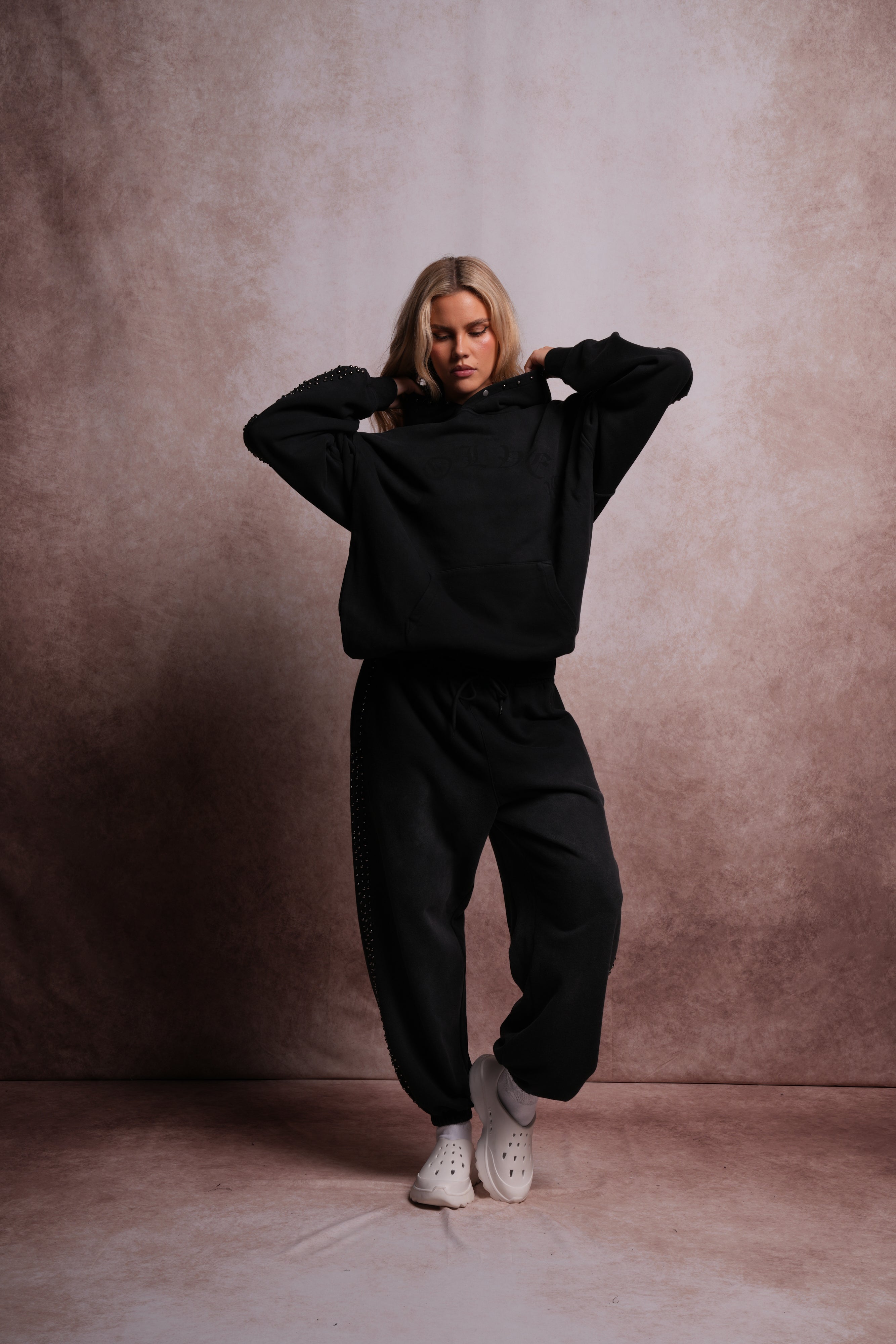 Chopper Stud "Pierce" Hoodie in Black Horizon Sun Fade