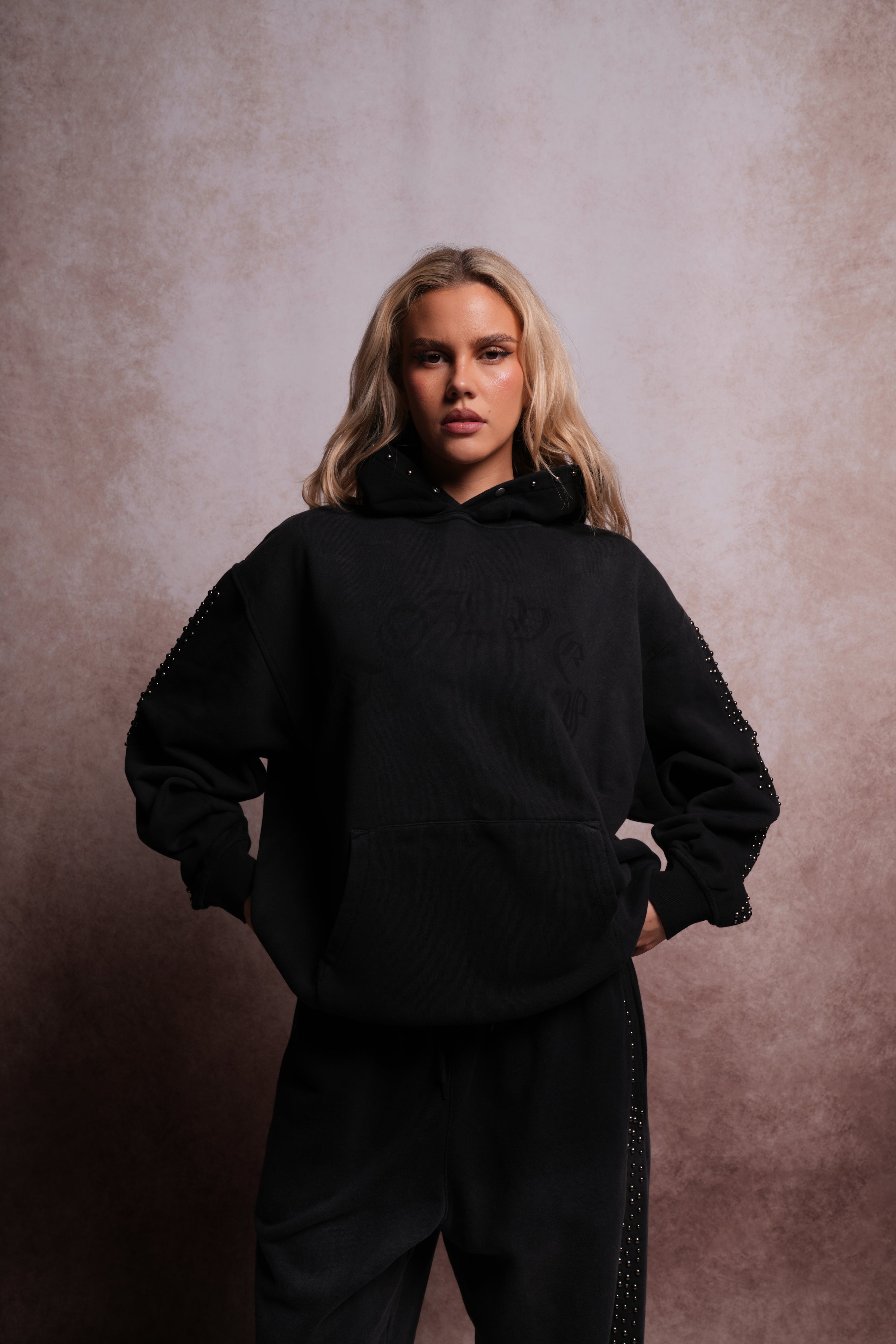 Chopper Stud "Pierce" Hoodie in Black Horizon Sun Fade