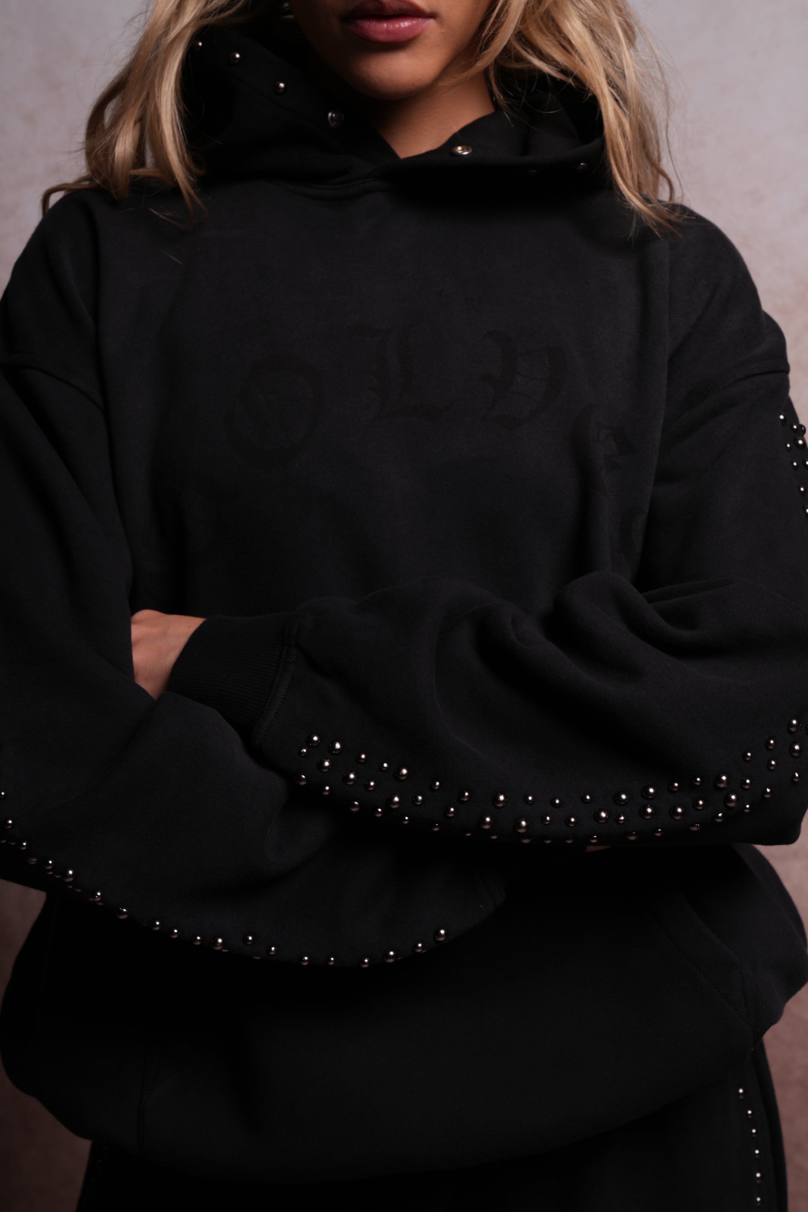 Chopper Stud "Pierce" Hoodie in Black Horizon Sun Fade