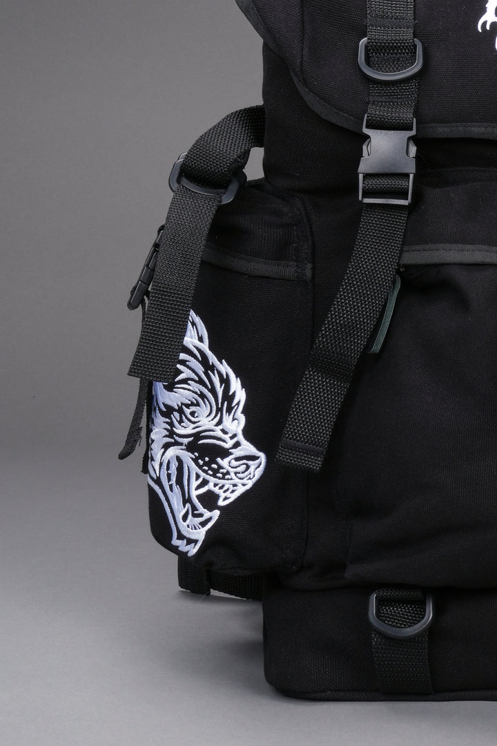 Wolves Hesh Traveler Backpack in Black