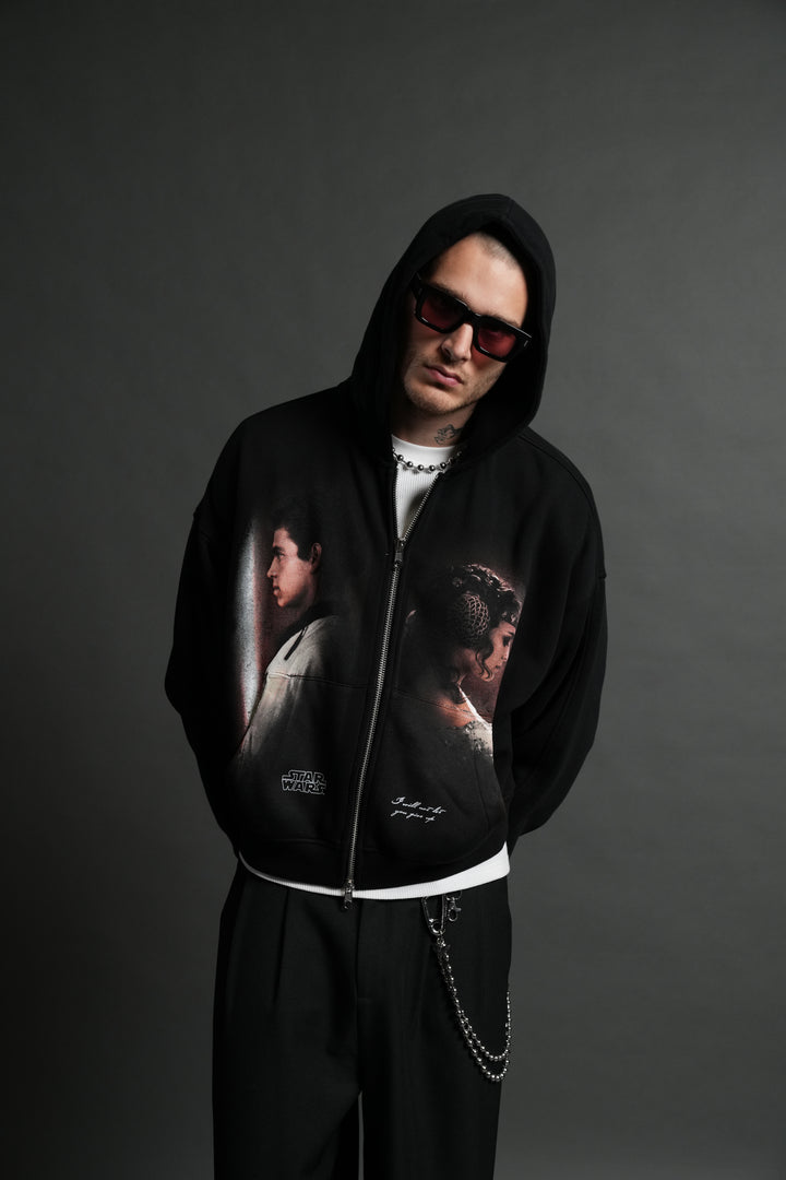 Crossed Paths Darco Double Zip Hoodie in Black