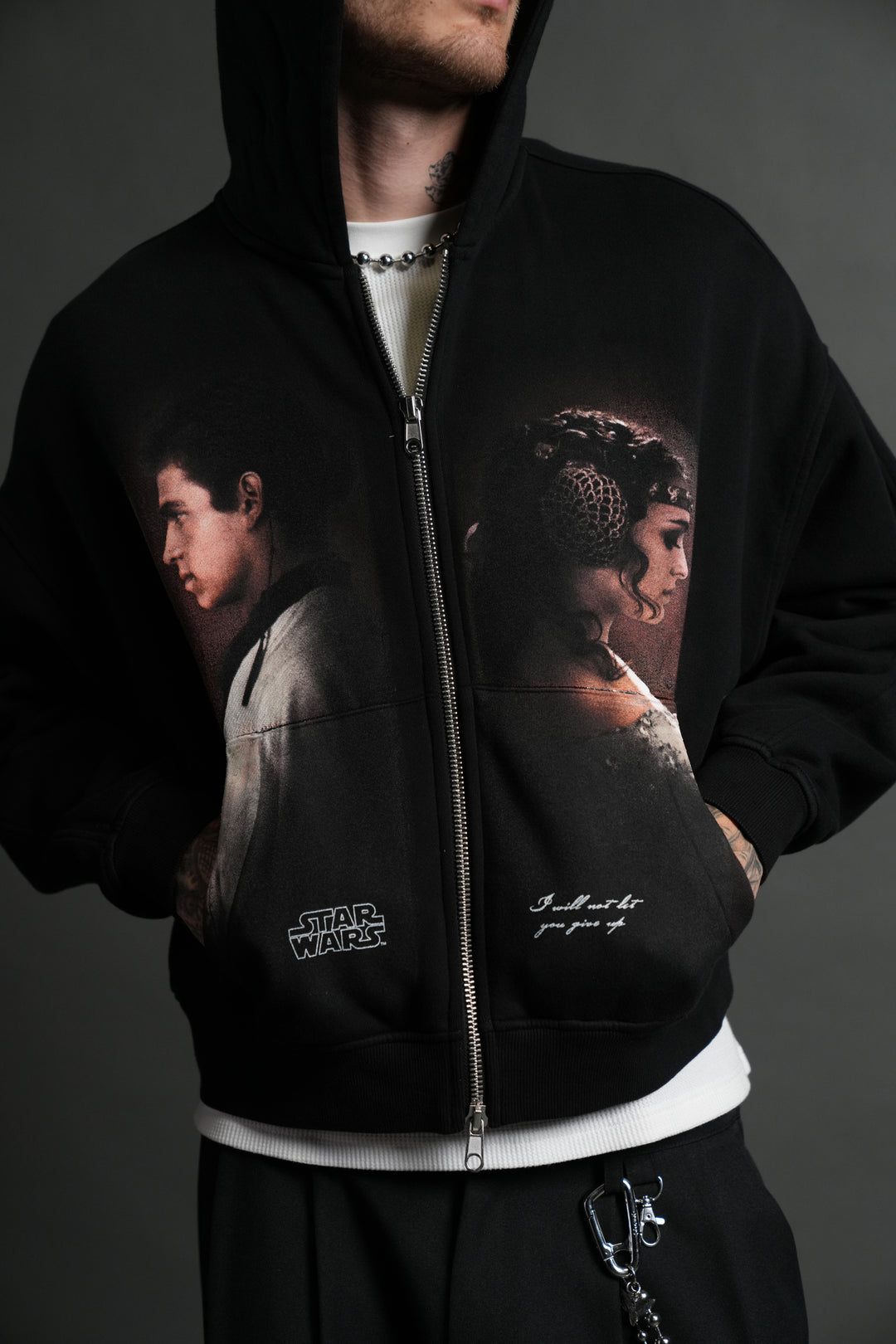 Crossed Paths Darco Double Zip Hoodie in Black