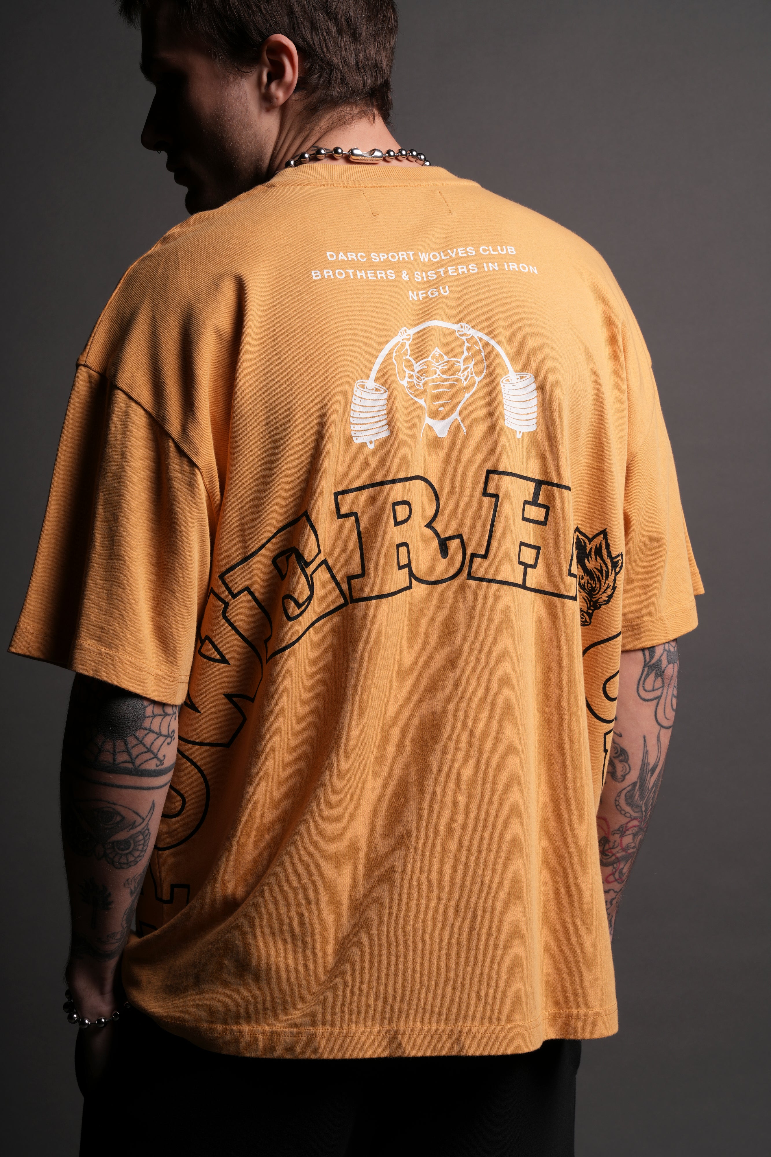 Powerhouse Forever "Premium" Oversized Tee in Golden Yellow