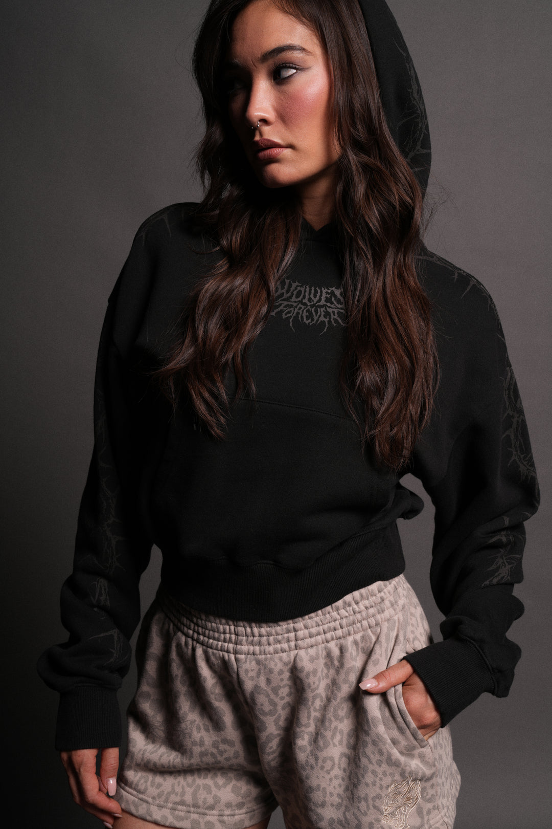Surrounded by Thorns "Owen" (Cropped) Hoodie in Black