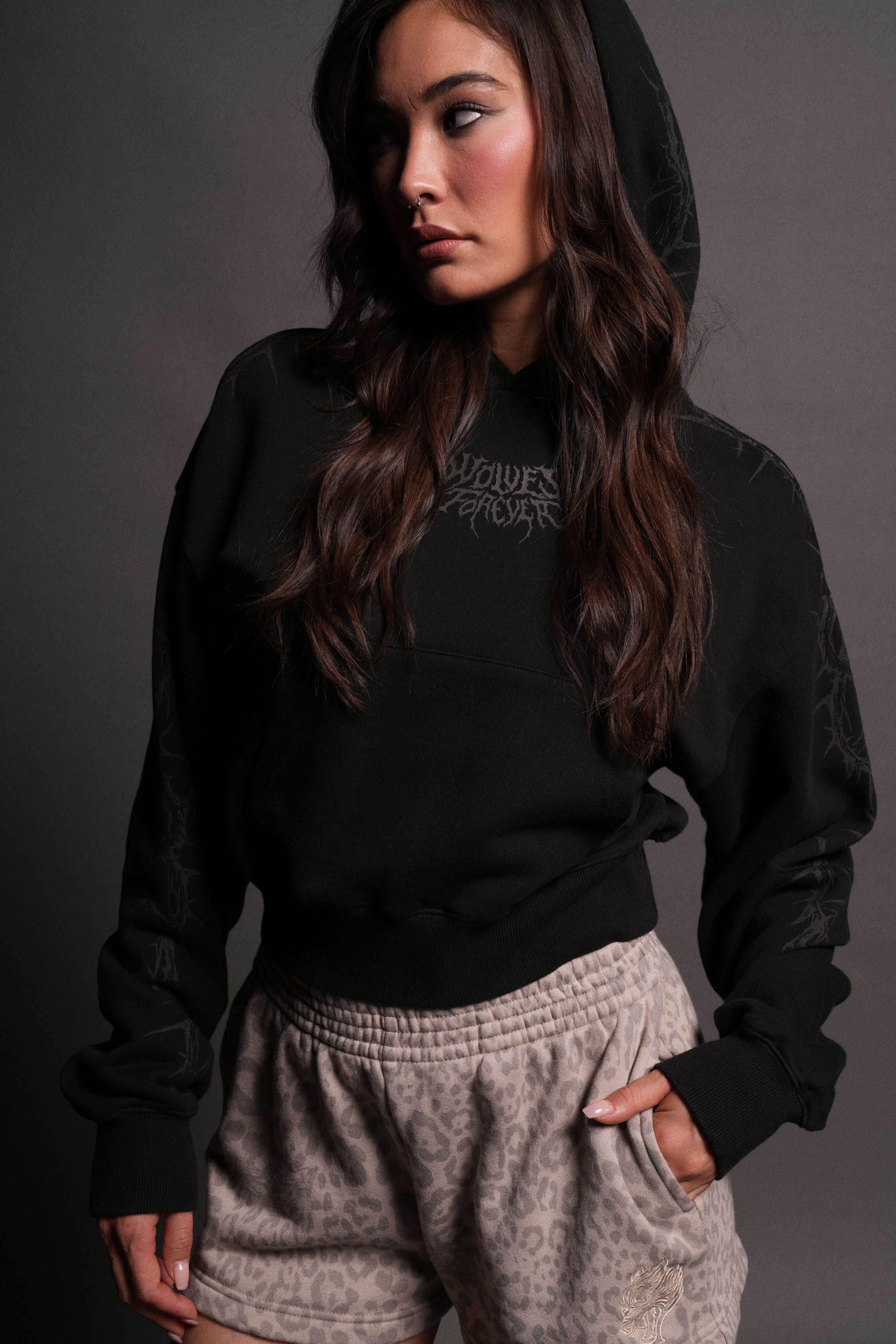 Surrounded by Thorns "Owen" (Cropped) Hoodie in Black