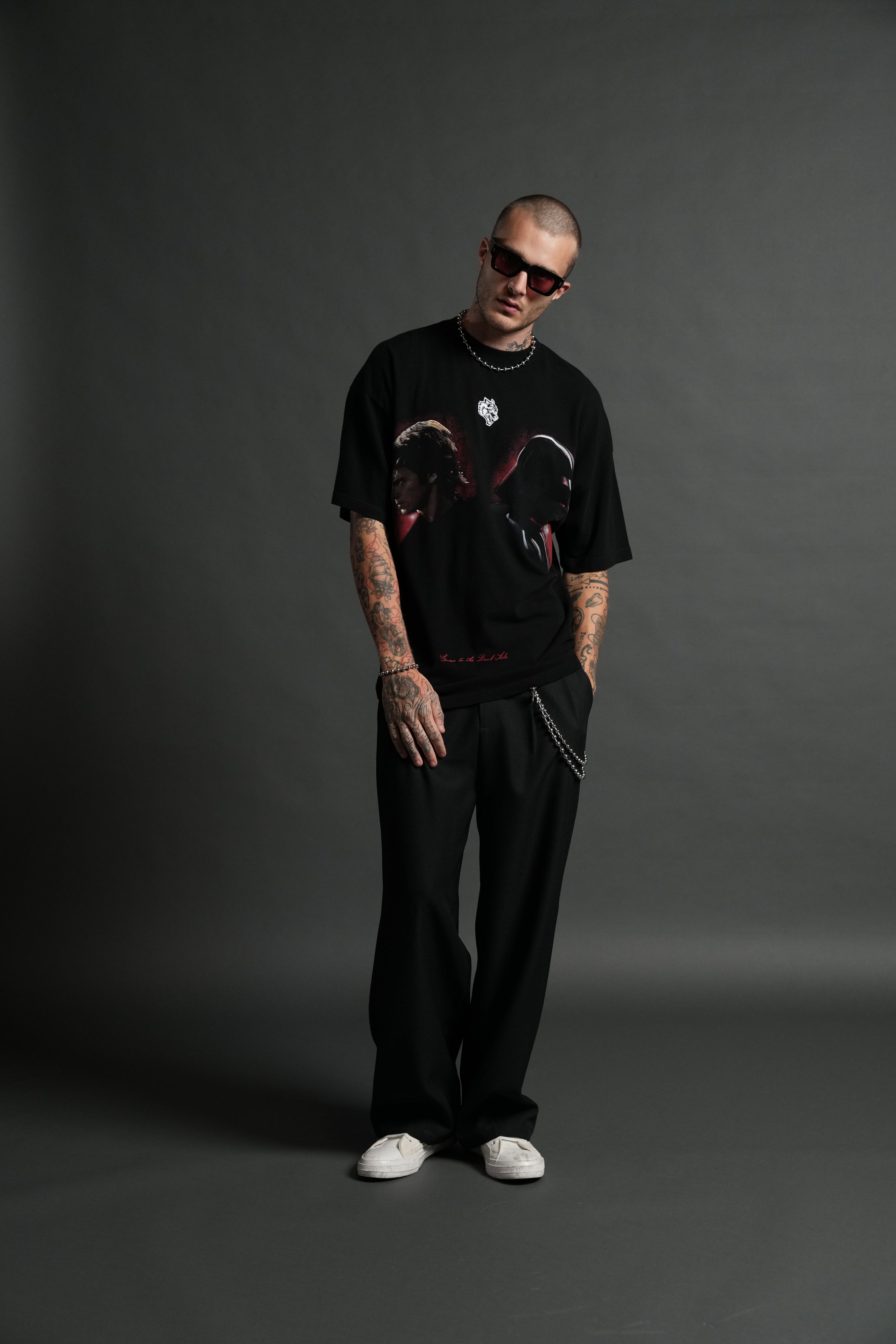 Turn Dark "Premium" Oversized Tee in Black