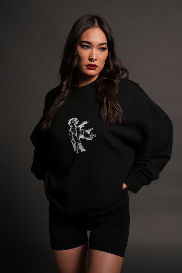 La Cherub London Crewneck in Black