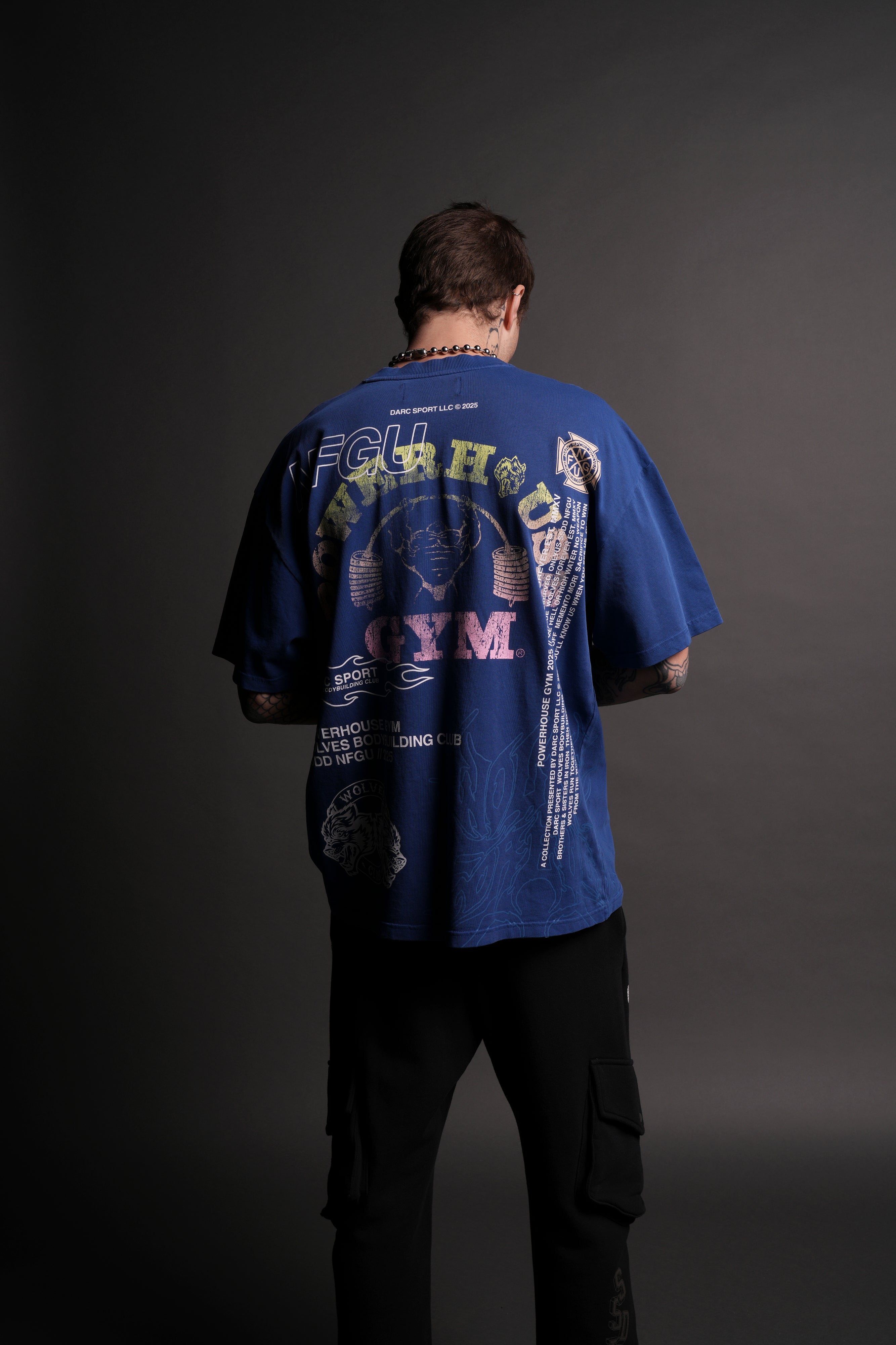 NFGU Powerhouse "Premium" Oversized Tee in Darc Blue