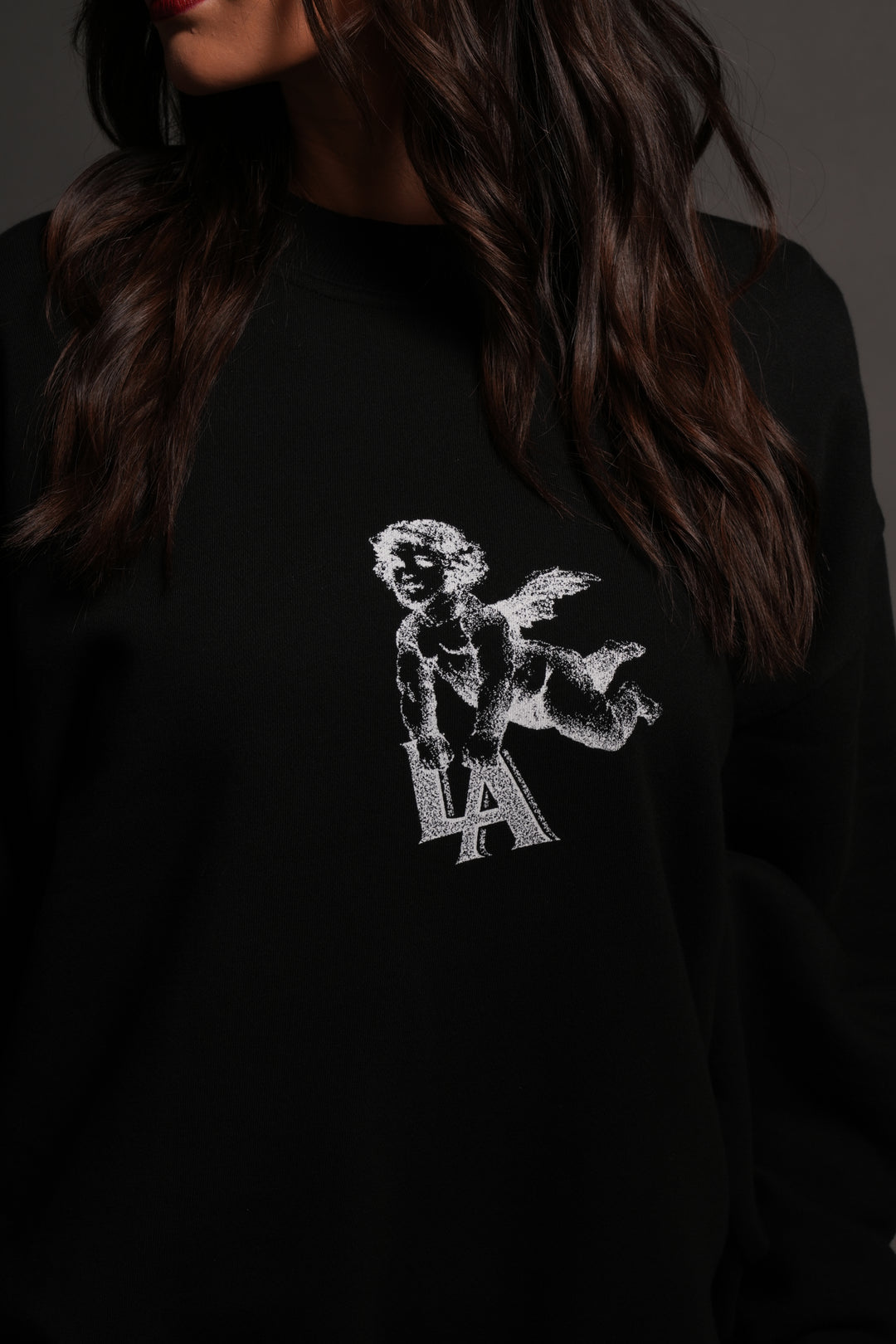 La Cherub London Crewneck in Black