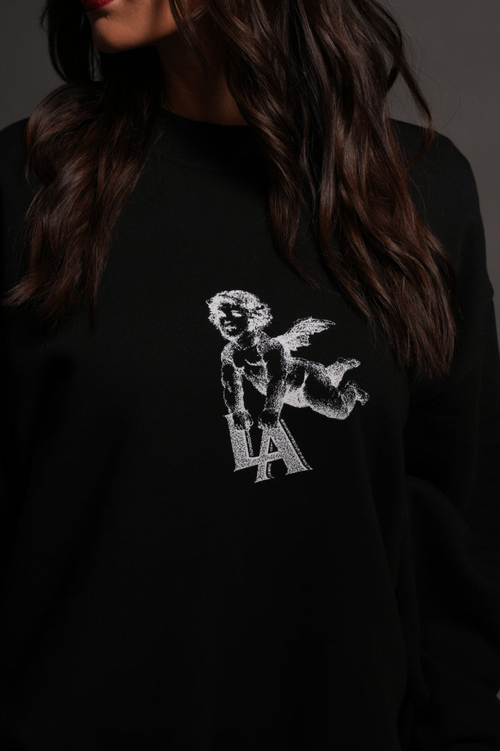 La Cherub London Crewneck in Black