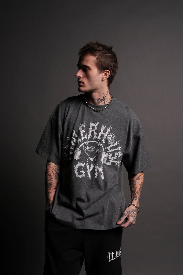 Iron Flame "Premium" Oversized Tee in Darc Heather Gray