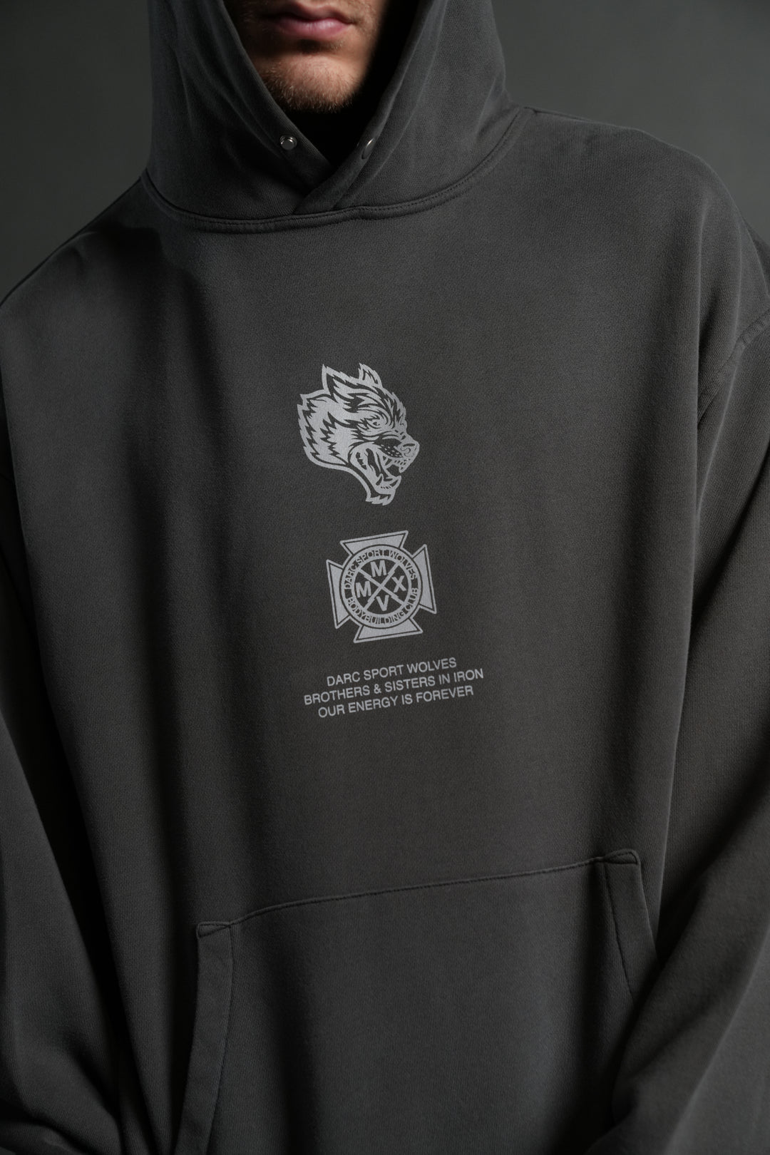 Ashes of the Dark V2 "Pierce" Hoodie in Wolf Gray Drift Wash