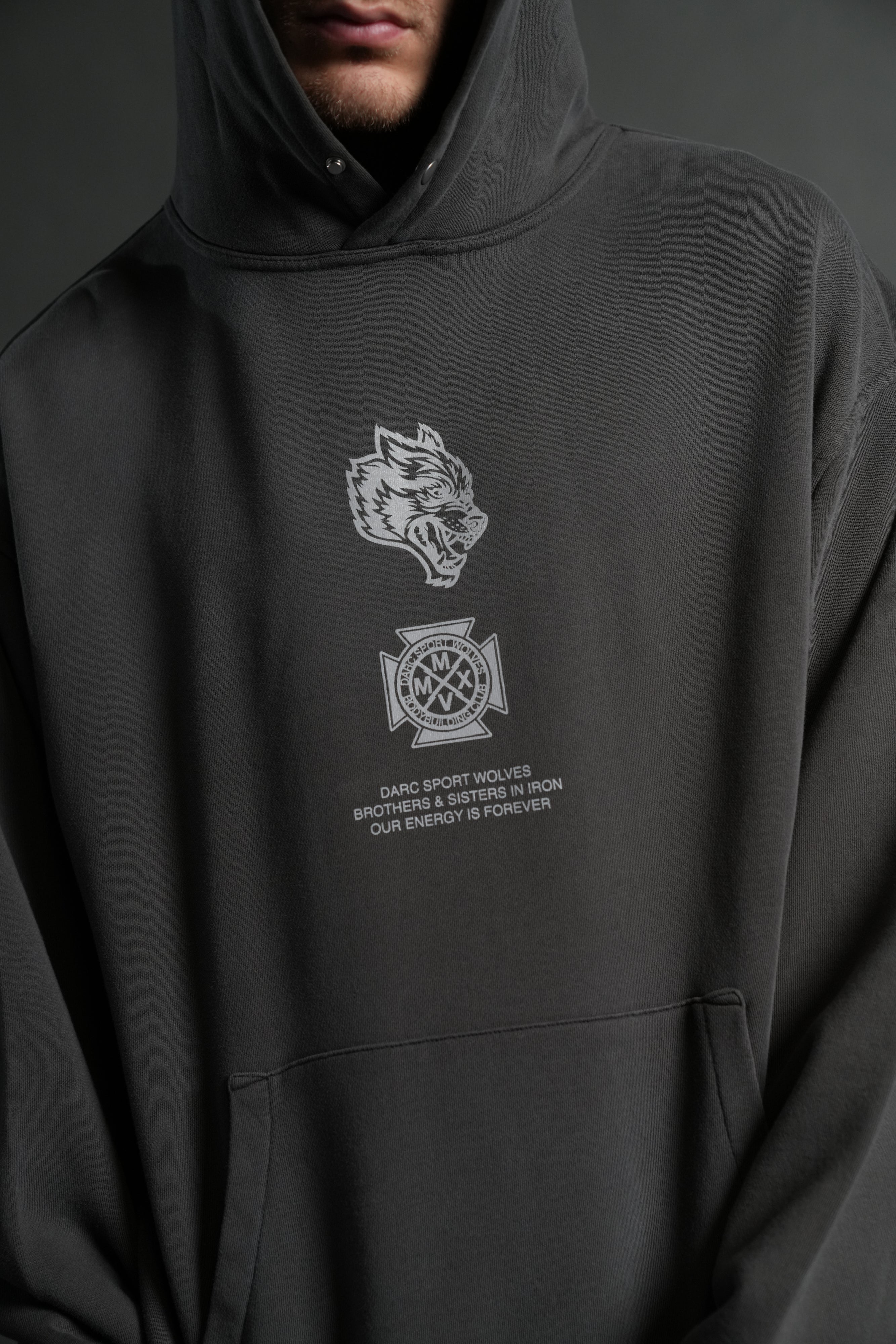 Ashes of the Dark V2 "Pierce" Hoodie in Wolf Gray Drift Wash