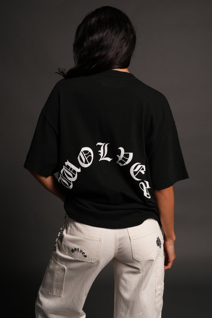 Los Cherub Premium Oversized Tee in Black