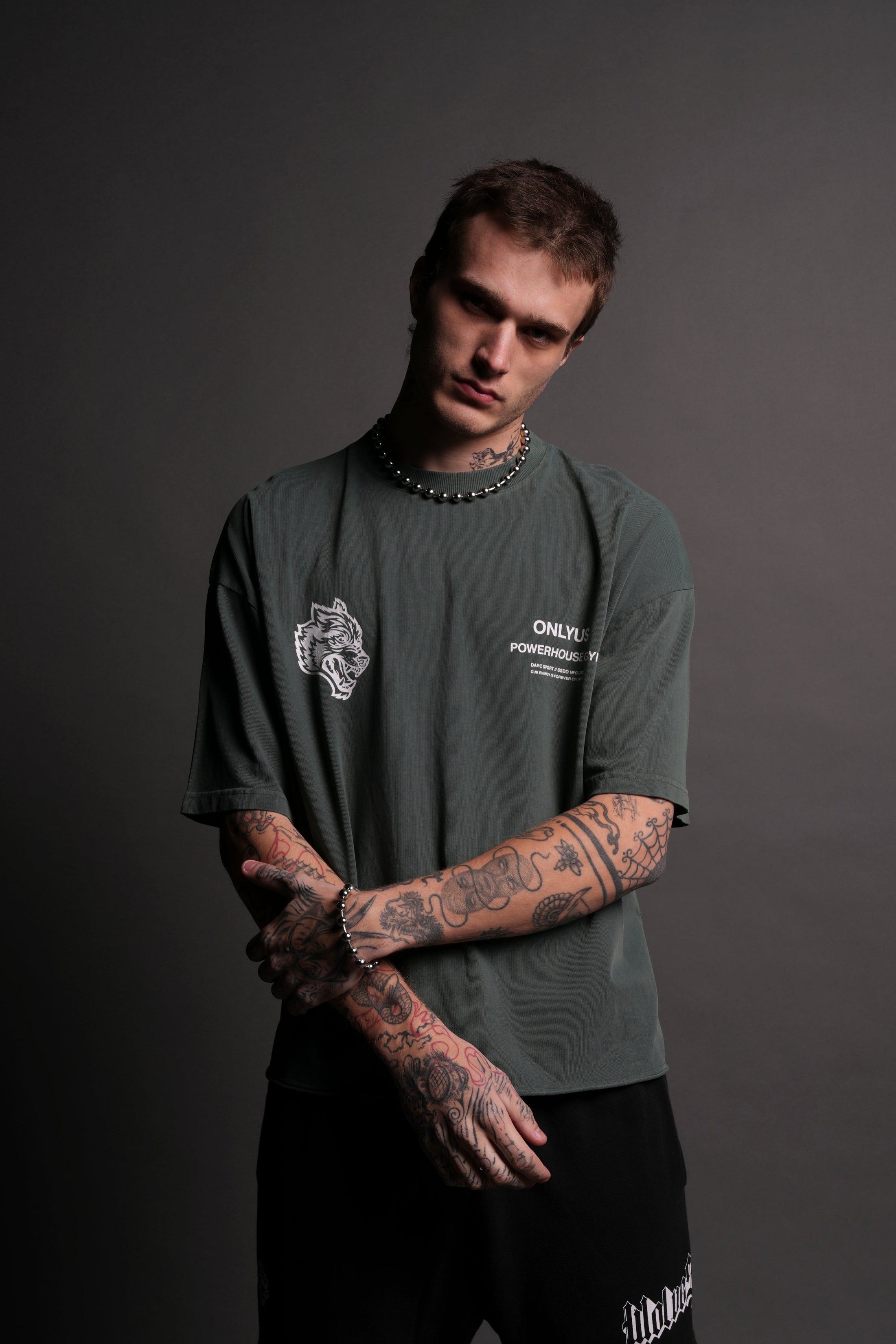 Only Us Gym Premium Raw Hem "Box Cut" Tee in Norse Green