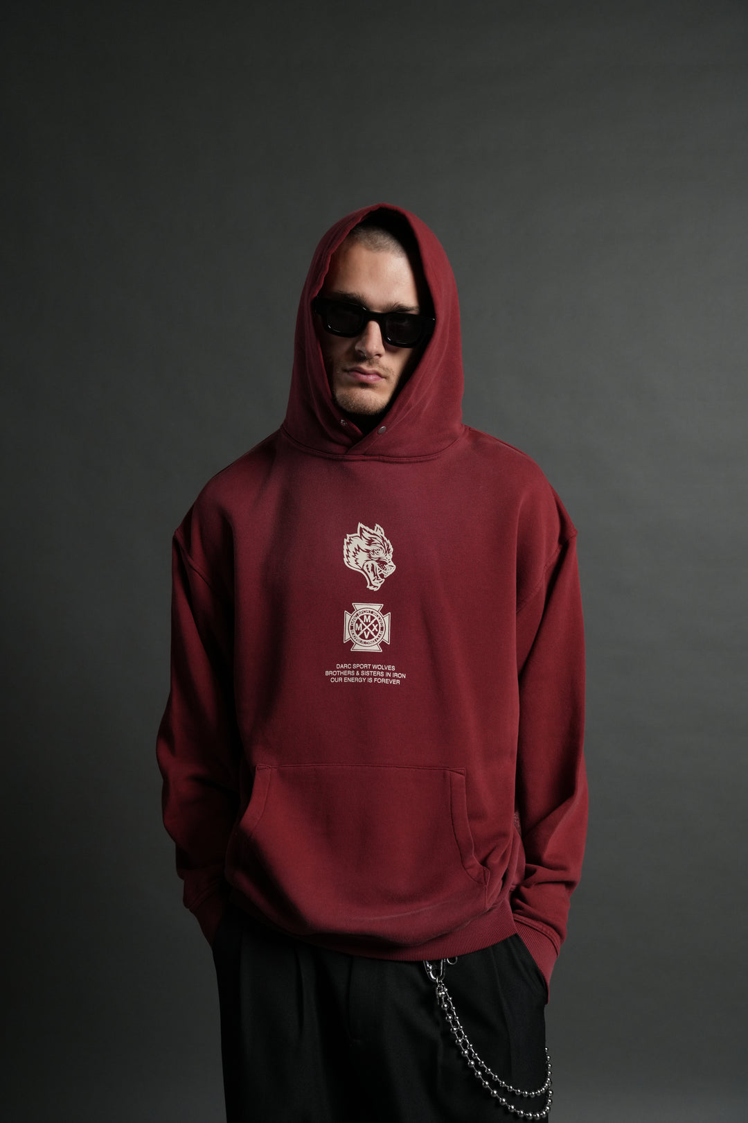 Ashes of the Dark V2 "Pierce" Hoodie in Cherry Red Drift Wash