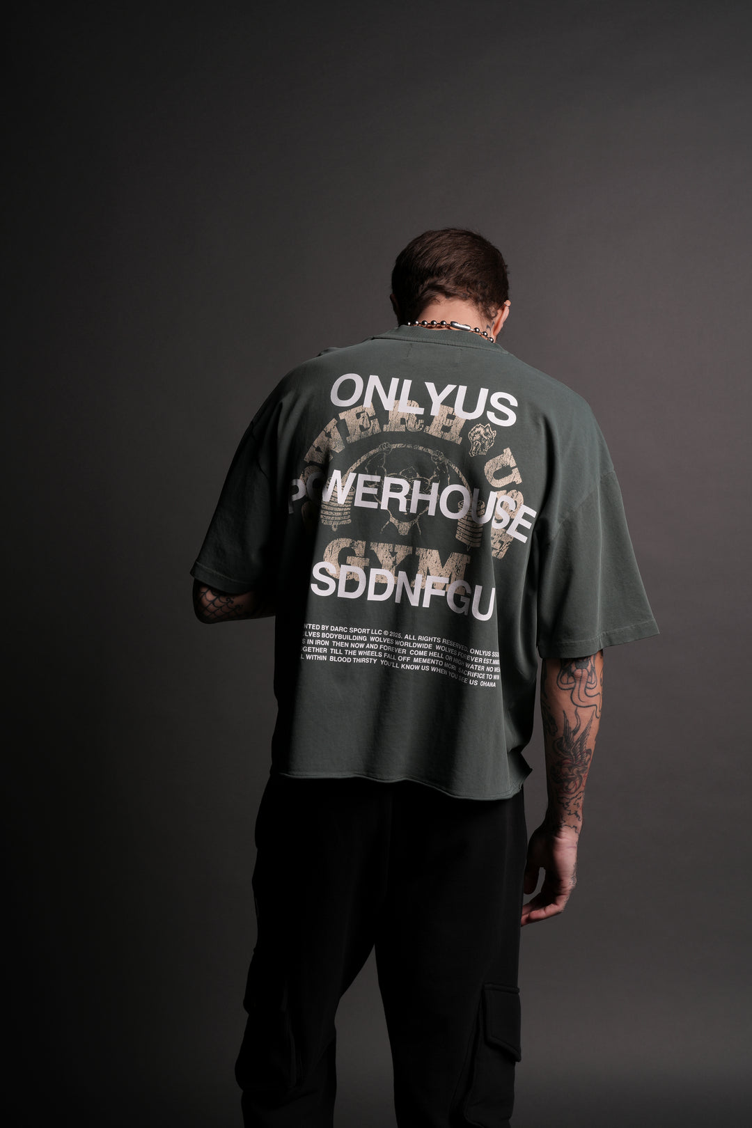 Only Us Gym Premium Raw Hem "Box Cut" Tee in Norse Green