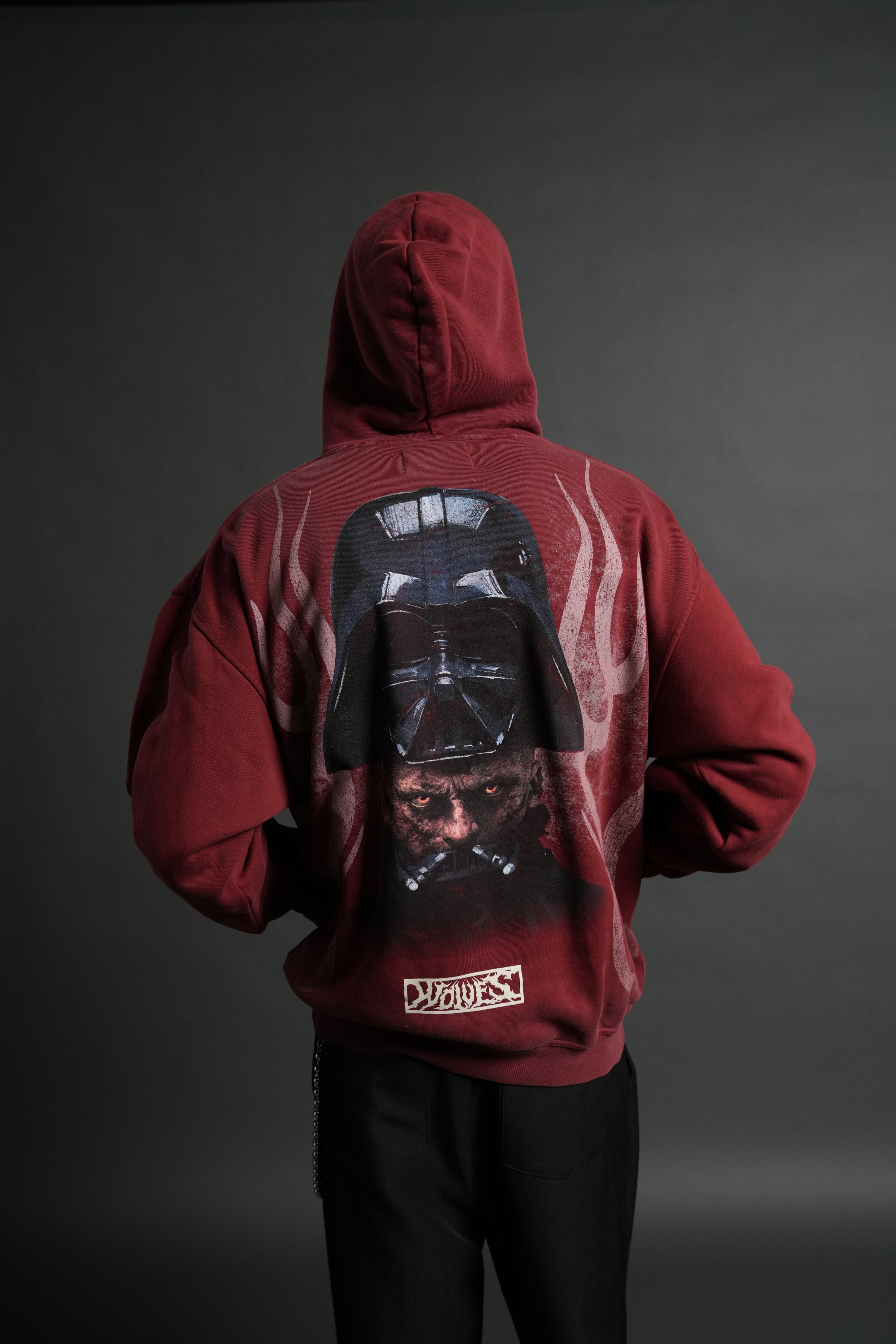 Ashes of the Dark V2 "Pierce" Hoodie in Cherry Red Drift Wash